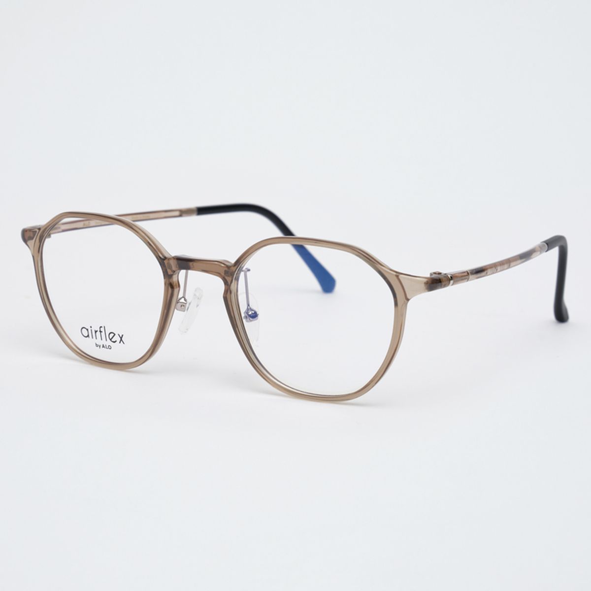 알로아이웨어(ALO EYEWEAR) [AIR FLEX] AL6402 1313G 에어플렉스 초경량_투명카키 헥사곤 안경테_블루라이트 렌즈 선택