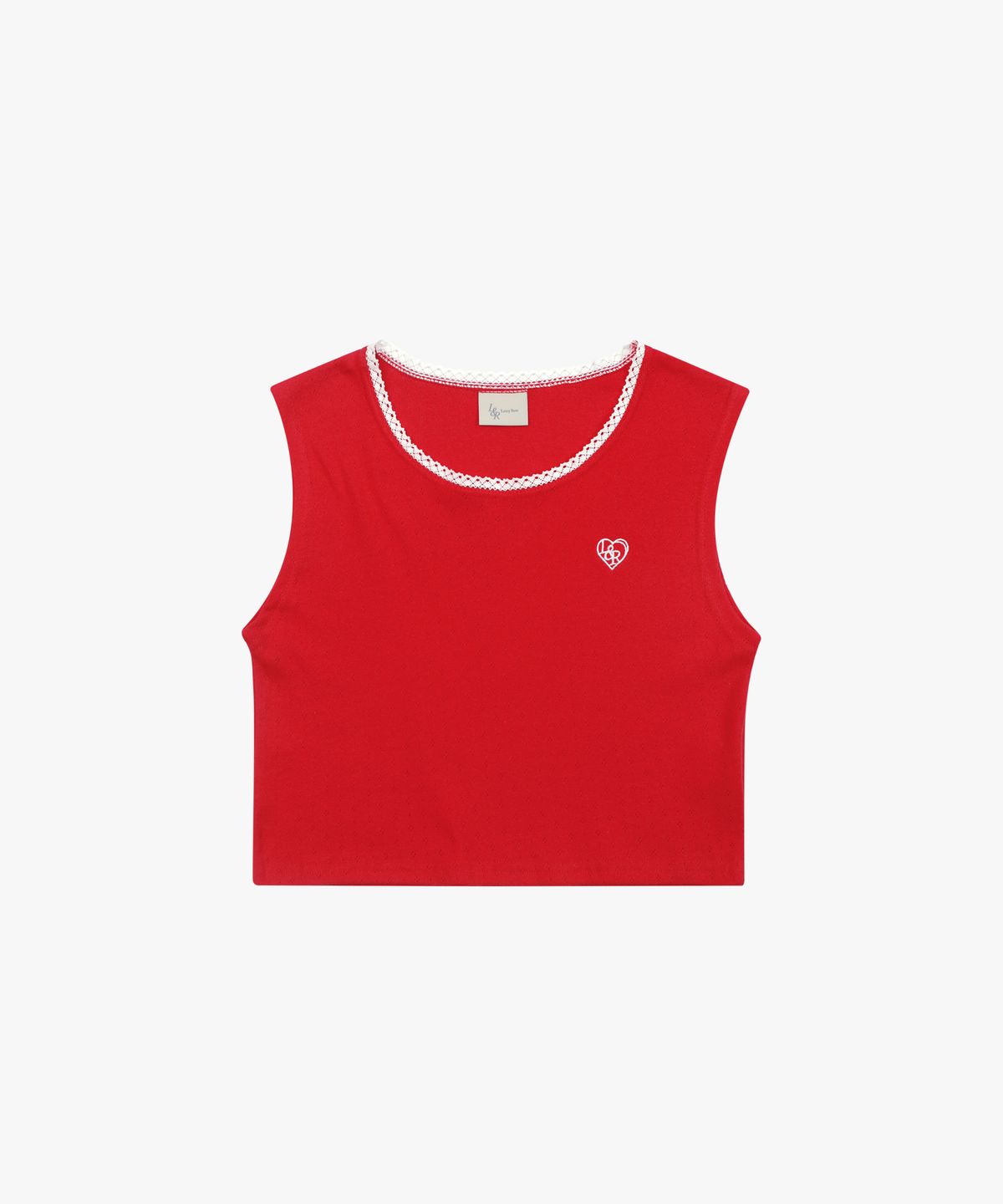 로시로우(LOSSYROW) Lace eyelet sleeveless shirt Red