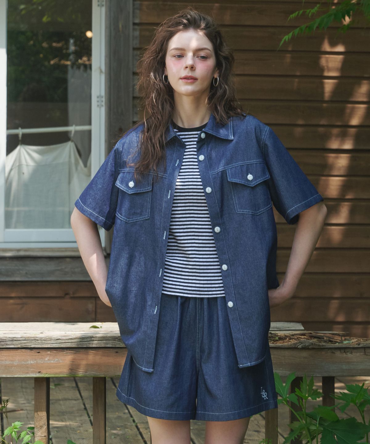로시로우(LOSSYROW) L&R blue sea water denim shirts DeepBlue