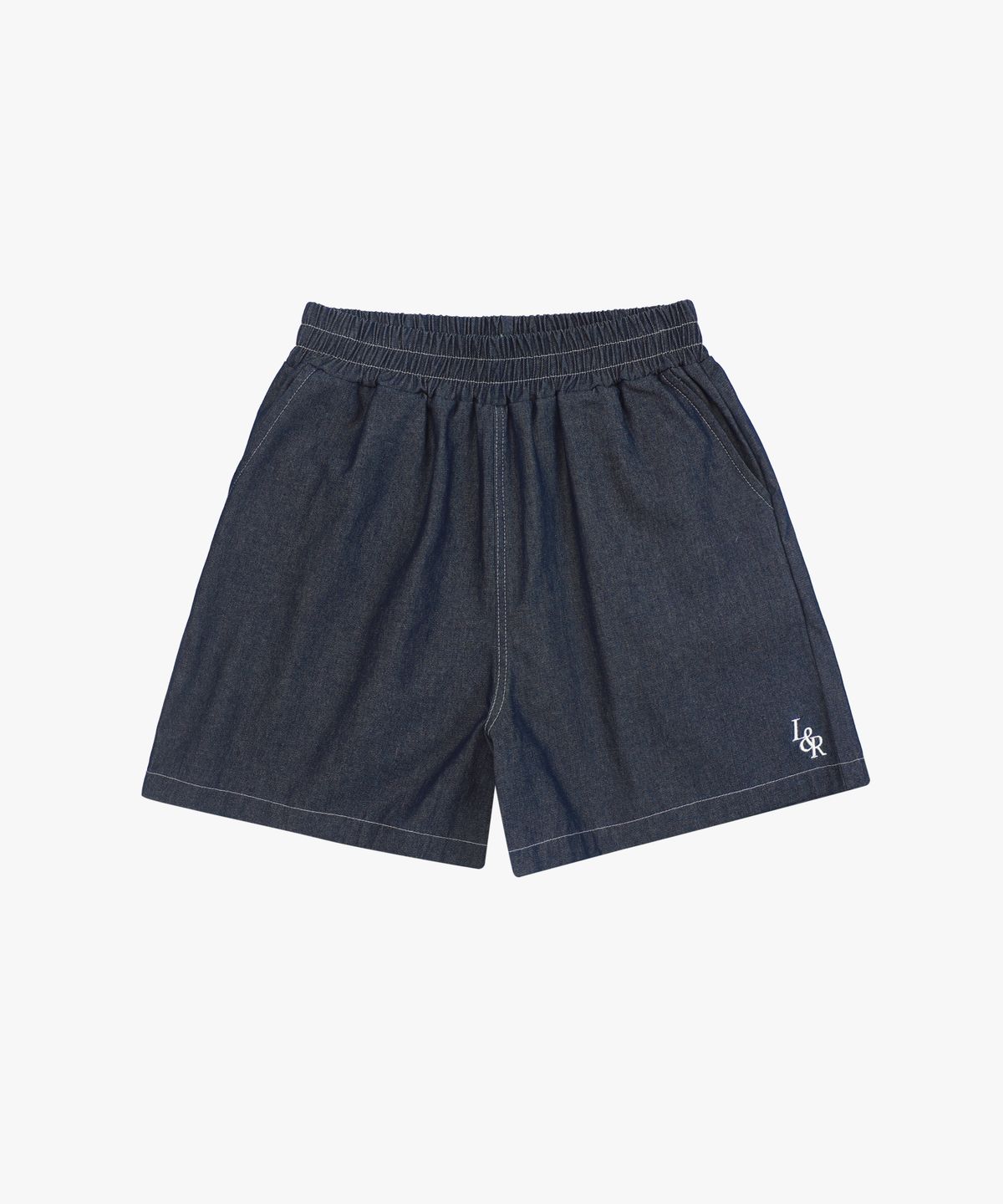 로시로우(LOSSYROW) L&R blue sea water denim shorts DeepBlue
