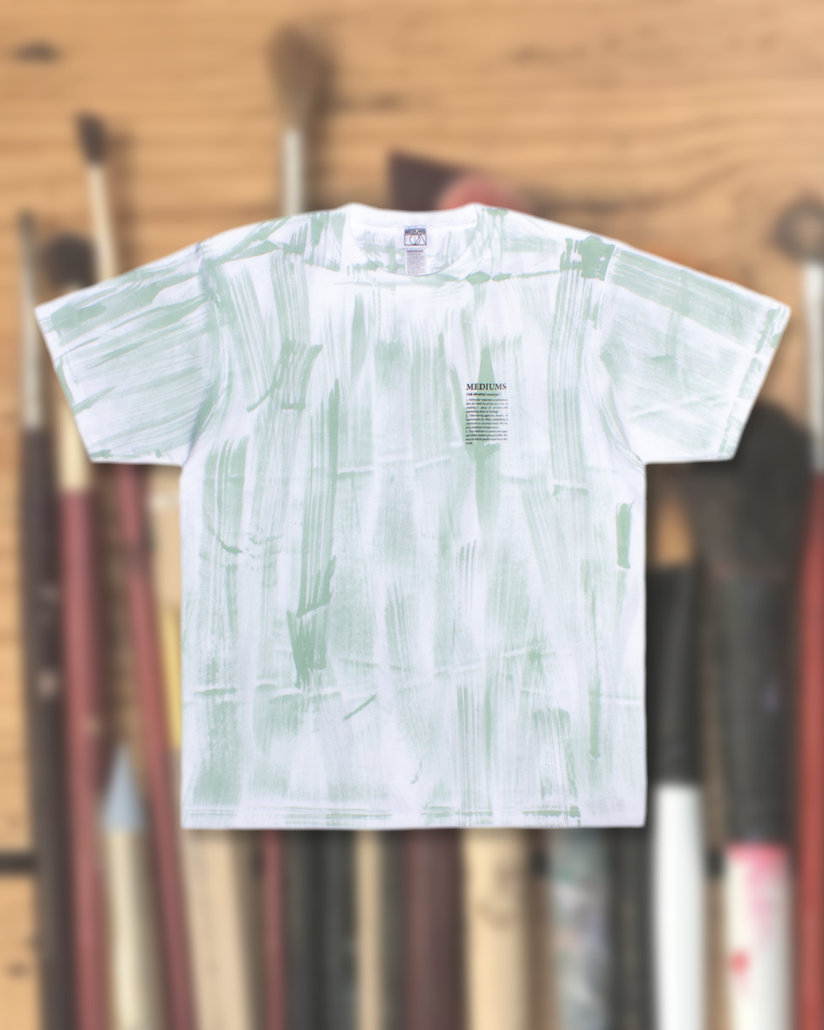 미디엄스(MEDIUMS) Brush Dyed Tee - White (브러쉬 다이 티셔츠)