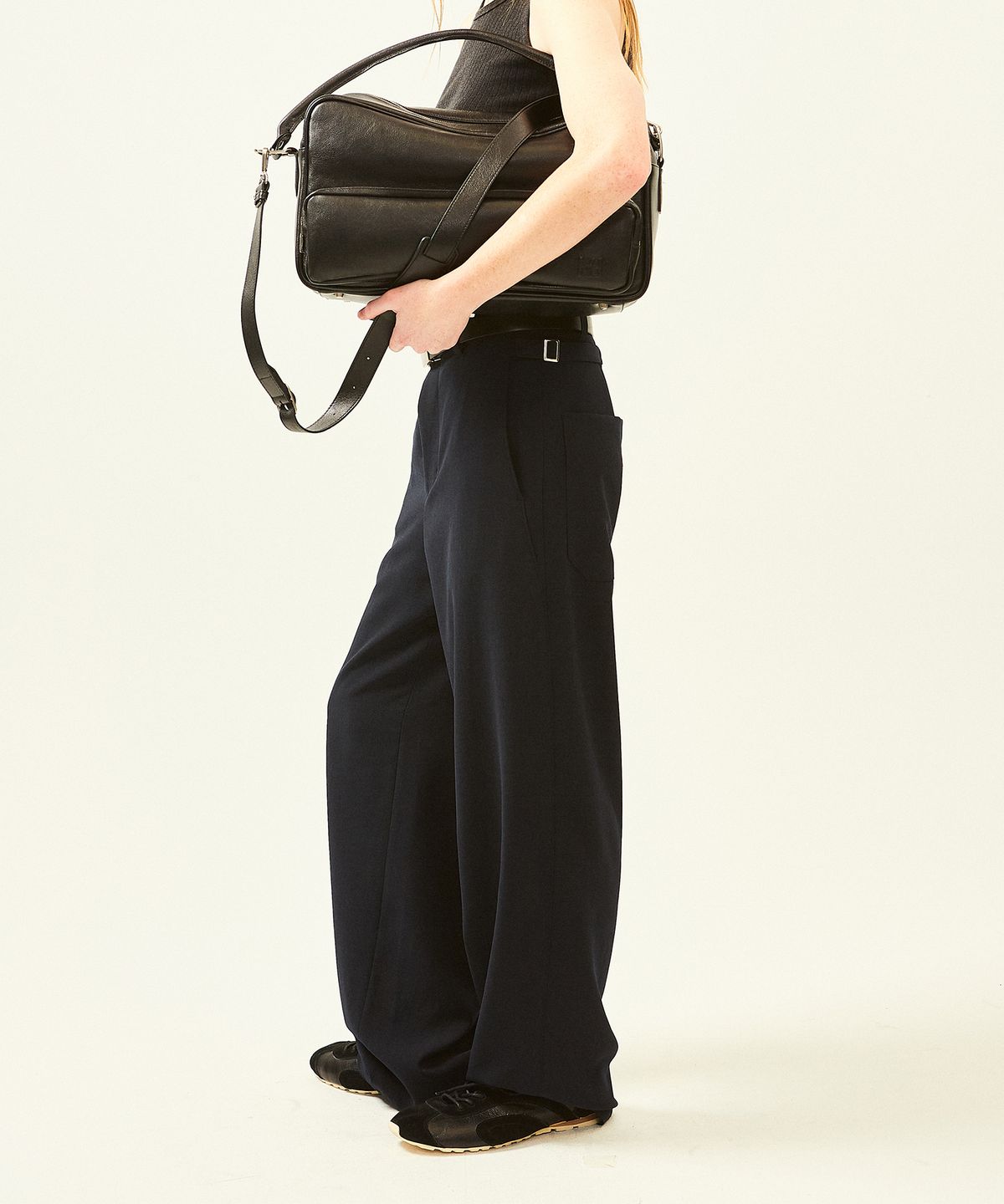 라벨아카이브(LABELARCHIVE) W Floyd soft touch relaxed-fit pants dark navy