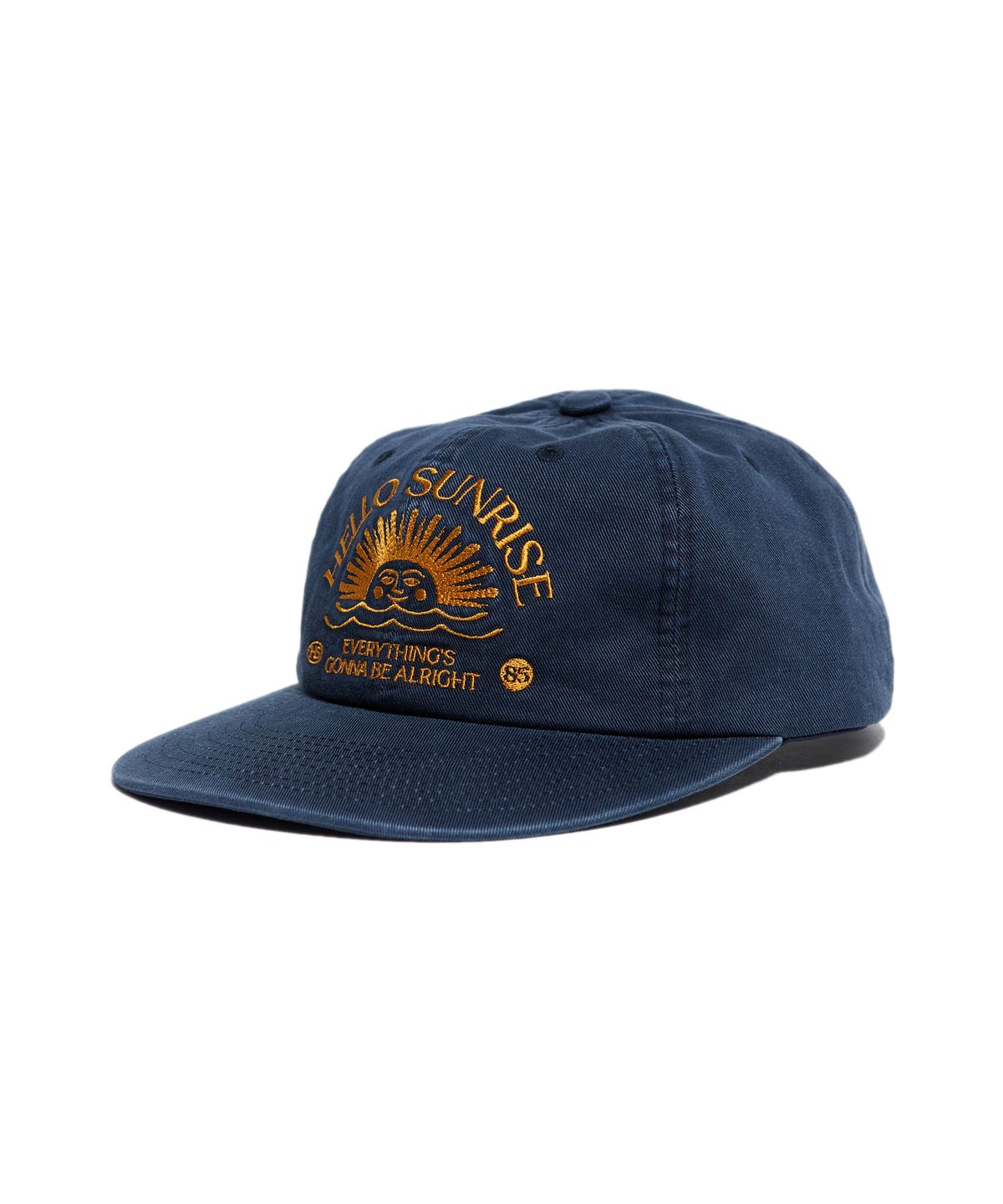 헬로 선라이즈(HELLO SUNRISE) Washed HS Arch Logo 6Panel Cap_Navy/Orange
