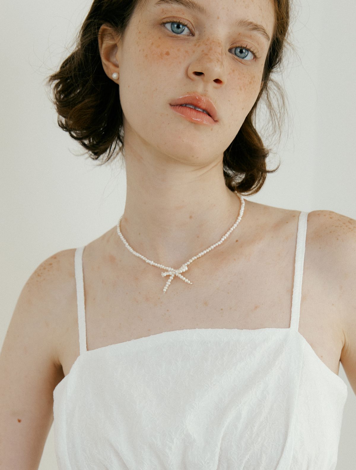 루시르주(LUCIR ZU) Pearl Ribbon Necklace