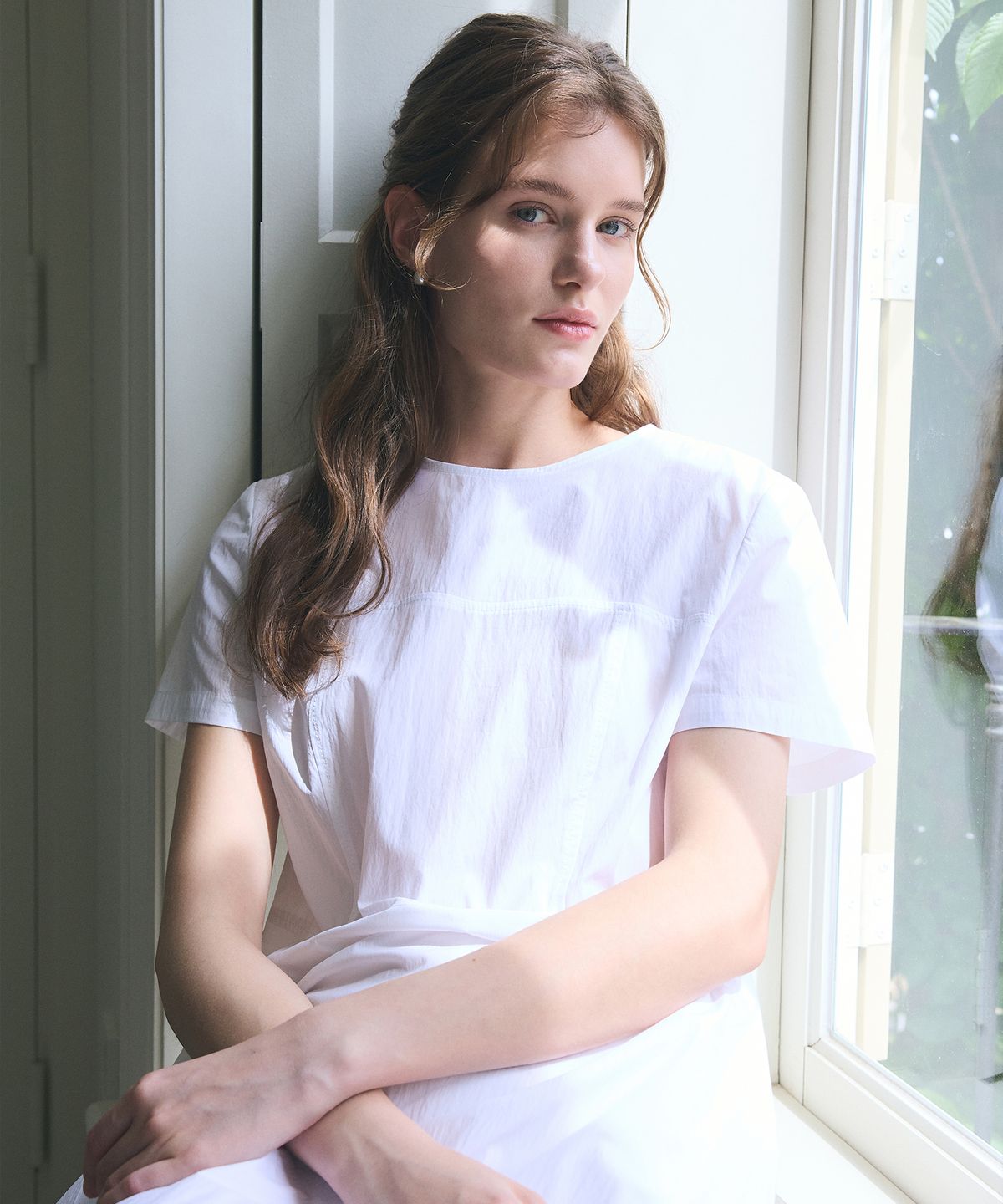 폴앤앨리스(PAUL&ALICE) BUSTIER DETAILED DRESS / WHITE