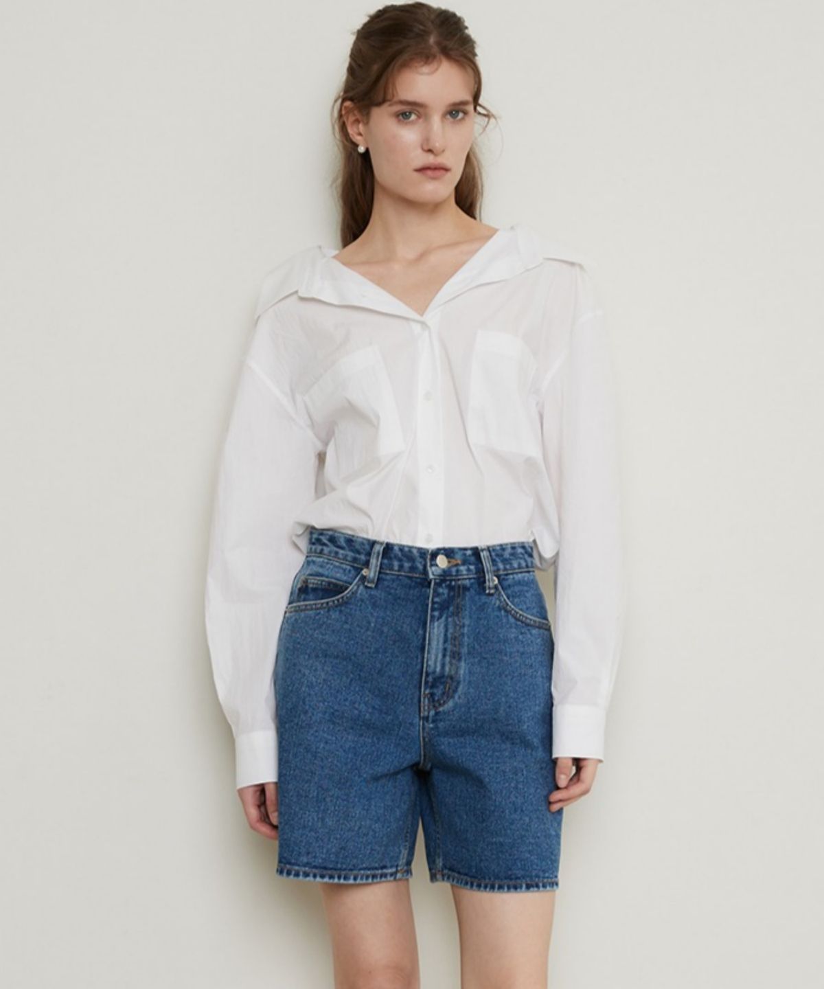 폴앤앨리스(PAUL&ALICE) HALF DENIM PANTS / BLUE
