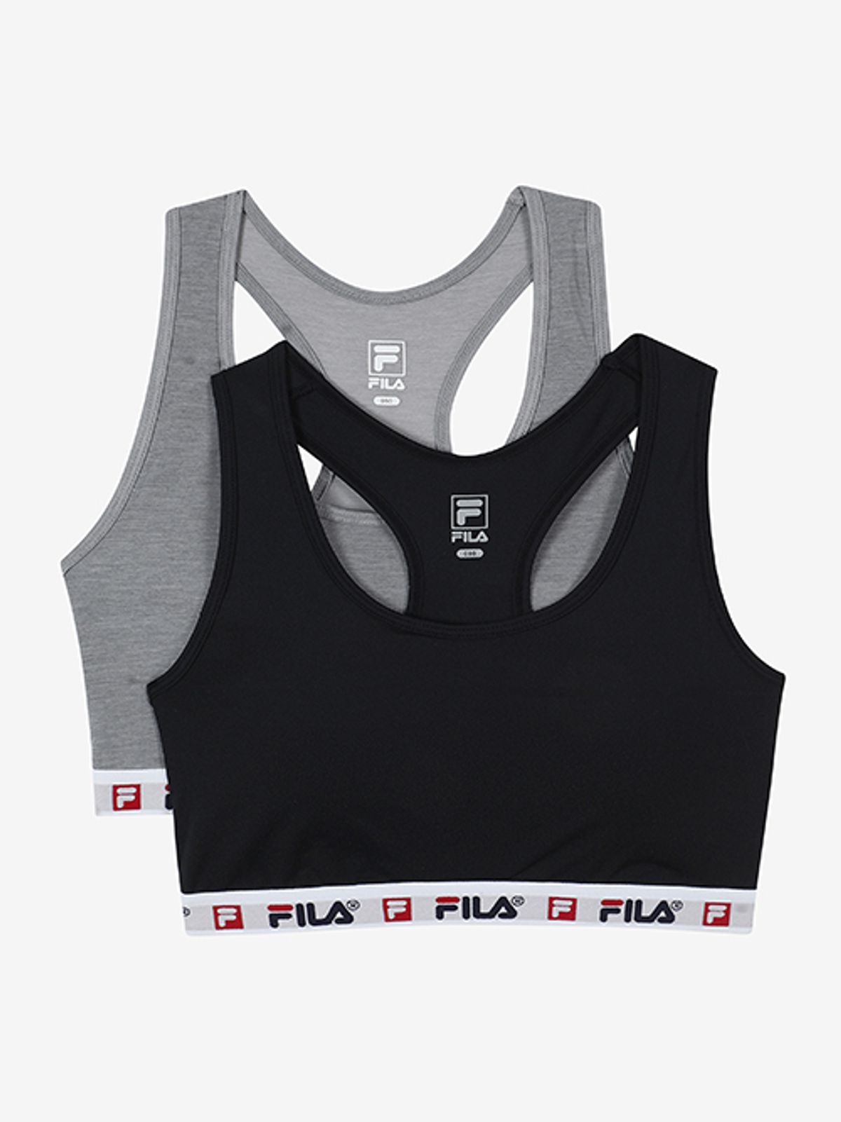 휠라언더웨어(FILA UNDERWEAR) 헤리티지 무드 스포츠 브라탑 2PACK(FI4ITG1105FBLK)