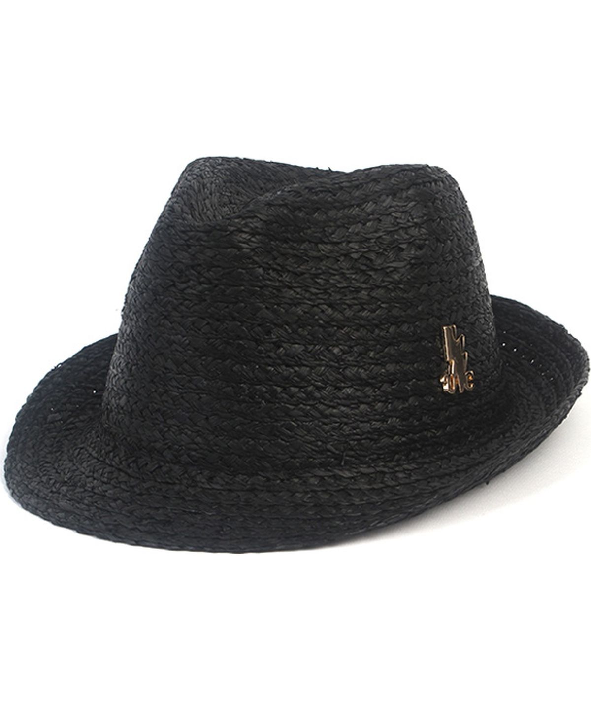 유니버셜 케미스트리(UNIVERSAL CHEMISTRY) BU Raffia Simple Black Fedora 여름모자