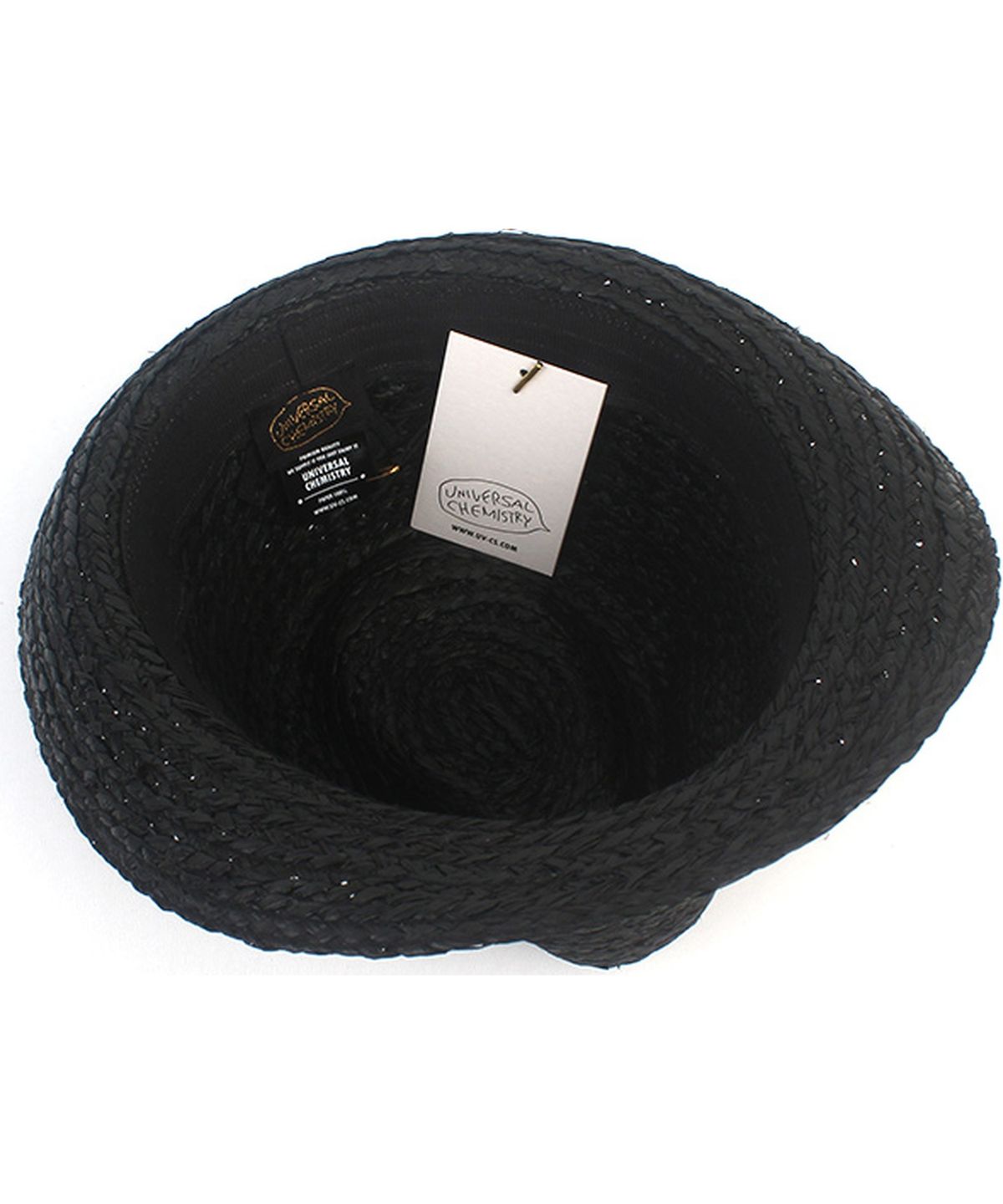 유니버셜 케미스트리(UNIVERSAL CHEMISTRY) BU Raffia Simple Black Fedora 여름모자