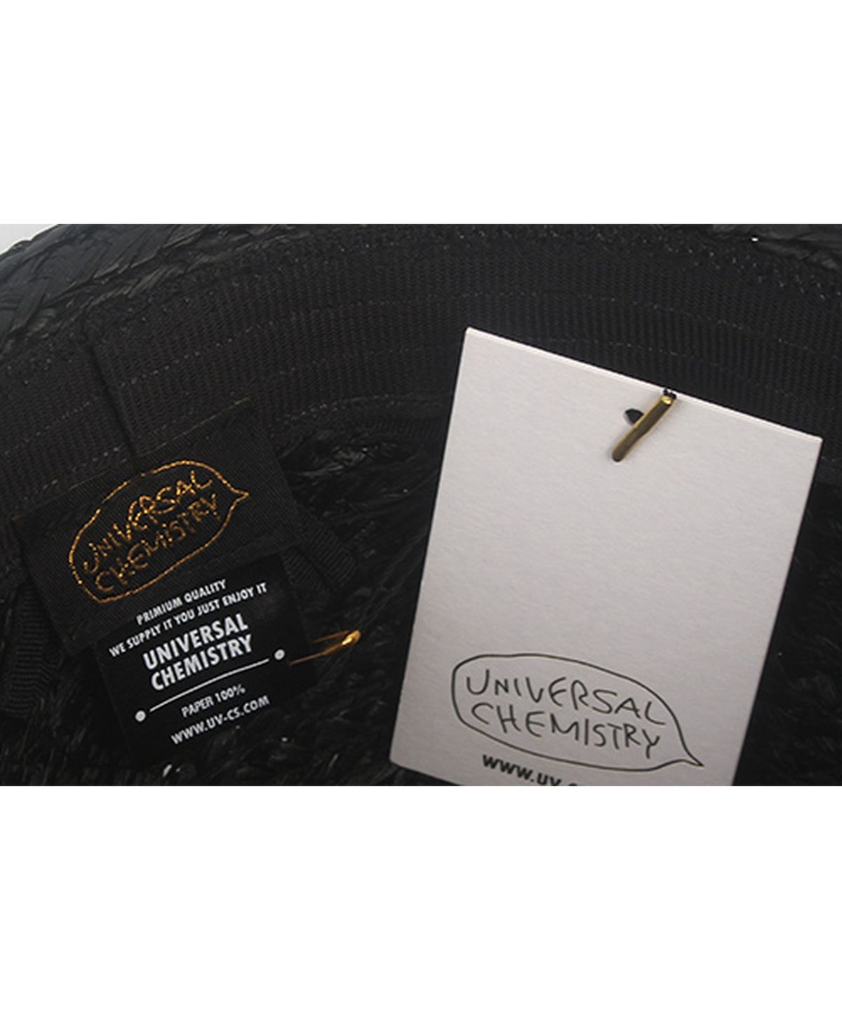 유니버셜 케미스트리(UNIVERSAL CHEMISTRY) BU Raffia Simple Black Fedora 여름모자