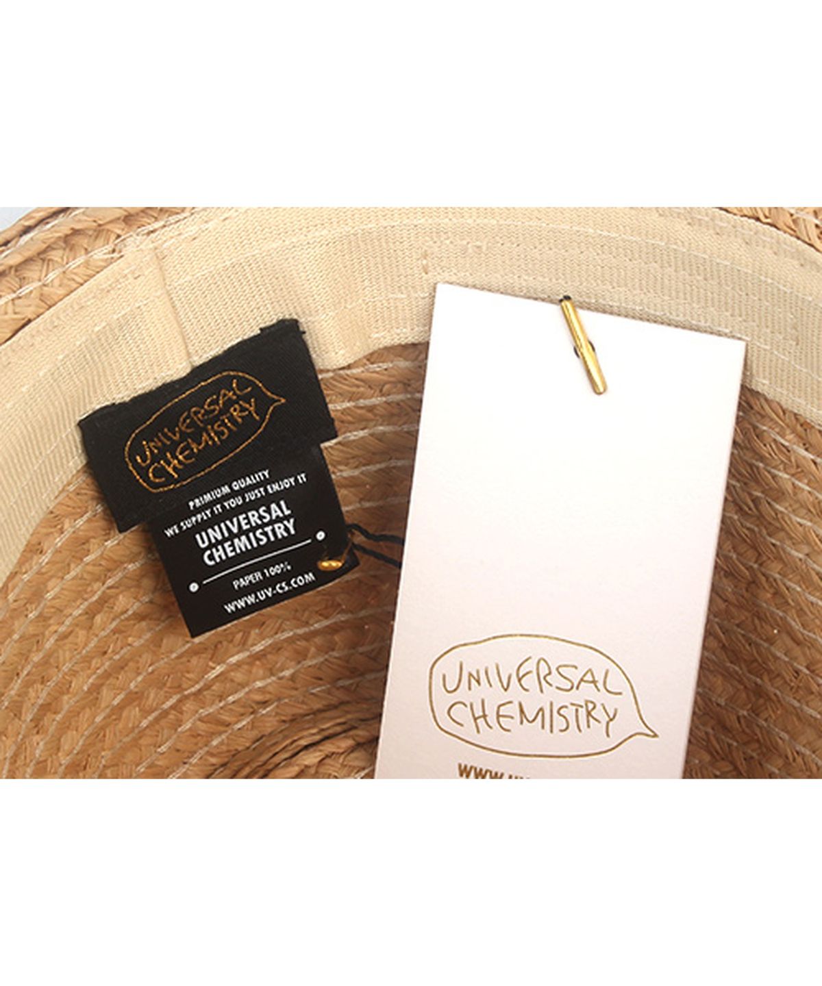 유니버셜 케미스트리(UNIVERSAL CHEMISTRY) BU Raffia Simple Beige Fedora 여름모자