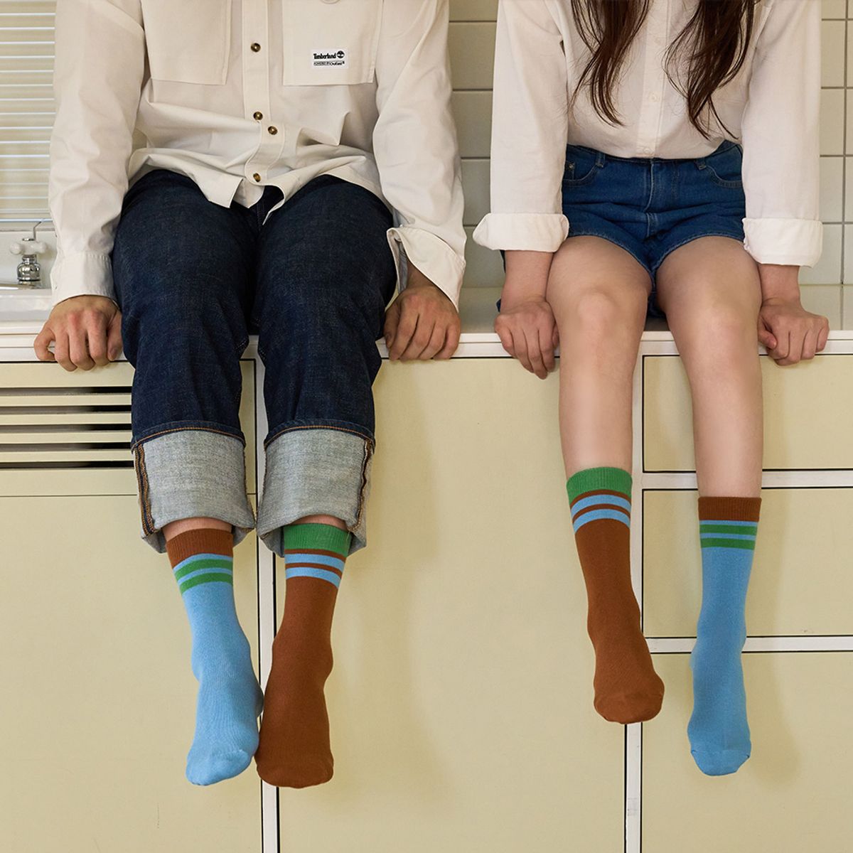 보웰(BOWELL) 히치 스트라이프 남여공용 양말 (4개입)