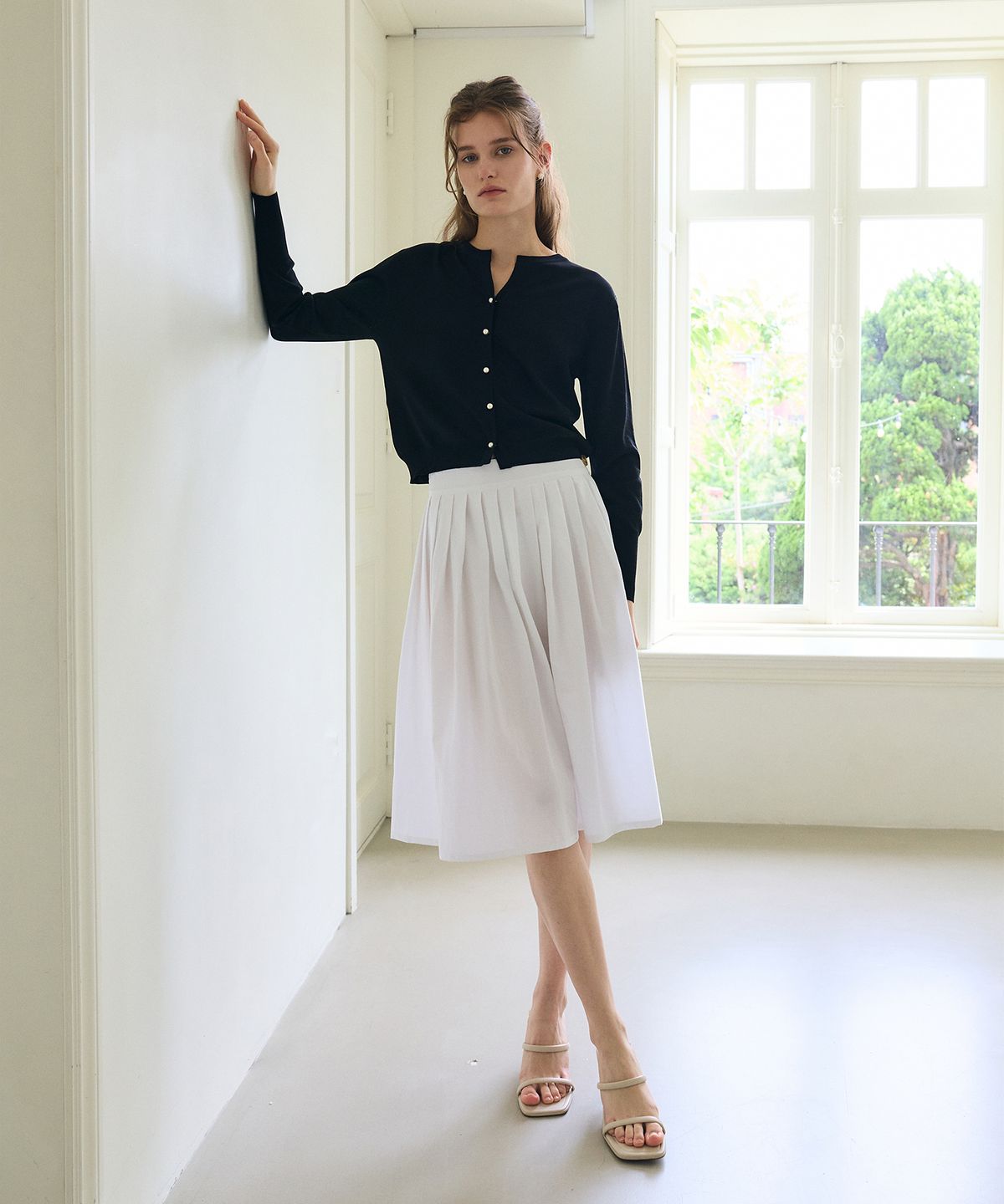 폴앤앨리스(PAUL&ALICE) SUMMER GATHER SKIRT / WHITE
