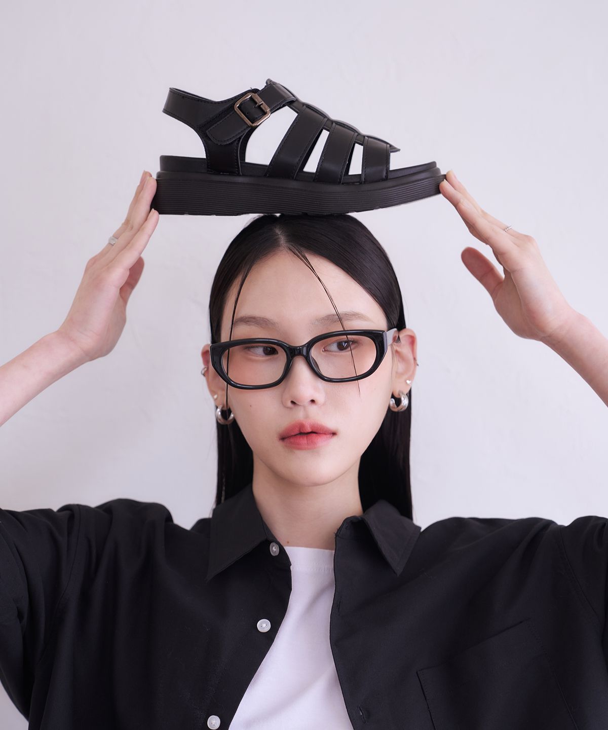커스텀에이드 우먼(CUSTOMADE WOMAN) 5.5cm 벨크로 피셔맨 플랫폼 샌들 윌라(CW0067BK)