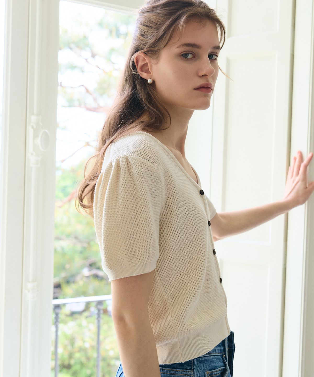 폴앤앨리스(PAUL&ALICE) V NECK CARDIGAN / IVORY