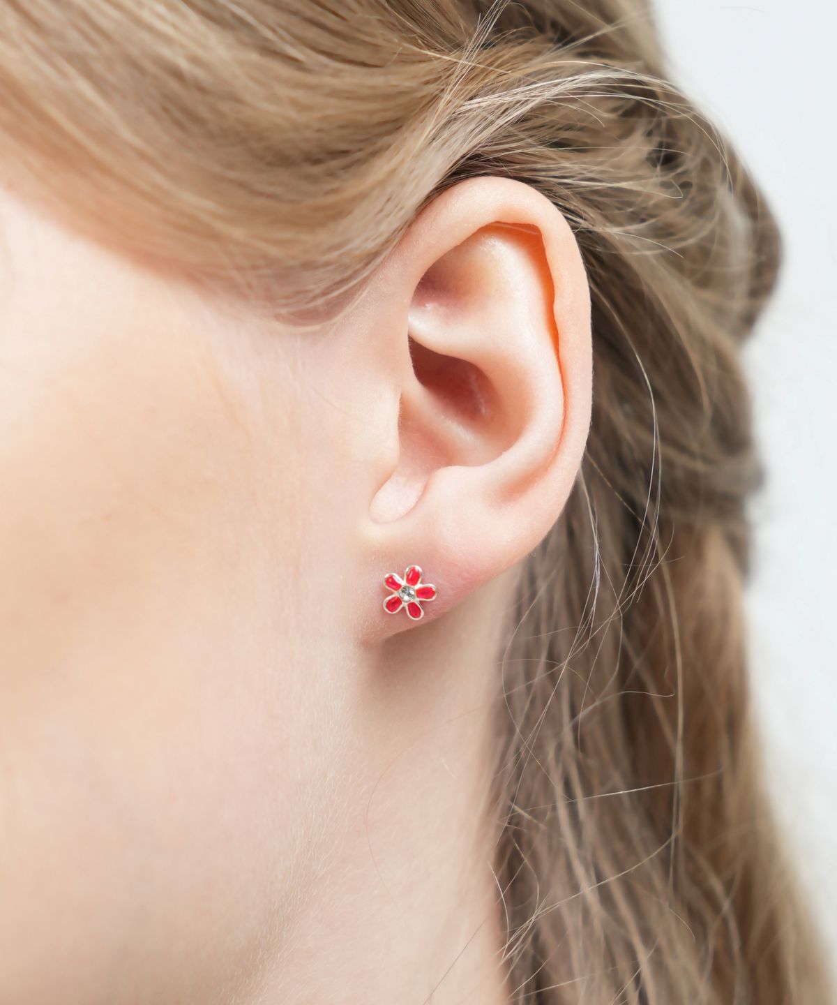 봉보(BONBEAU) Shining color flower pin Earrings 실버925 은침 컬러 큐빅 플라워 꽃 귀걸이