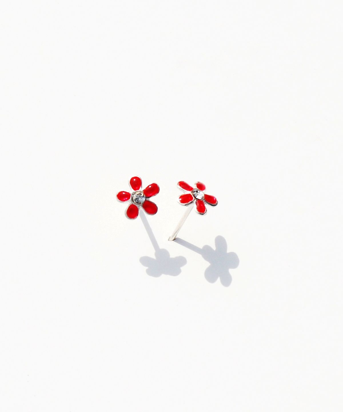봉보(BONBEAU) Shining color flower pin Earrings 실버925 은침 컬러 큐빅 플라워 꽃 귀걸이