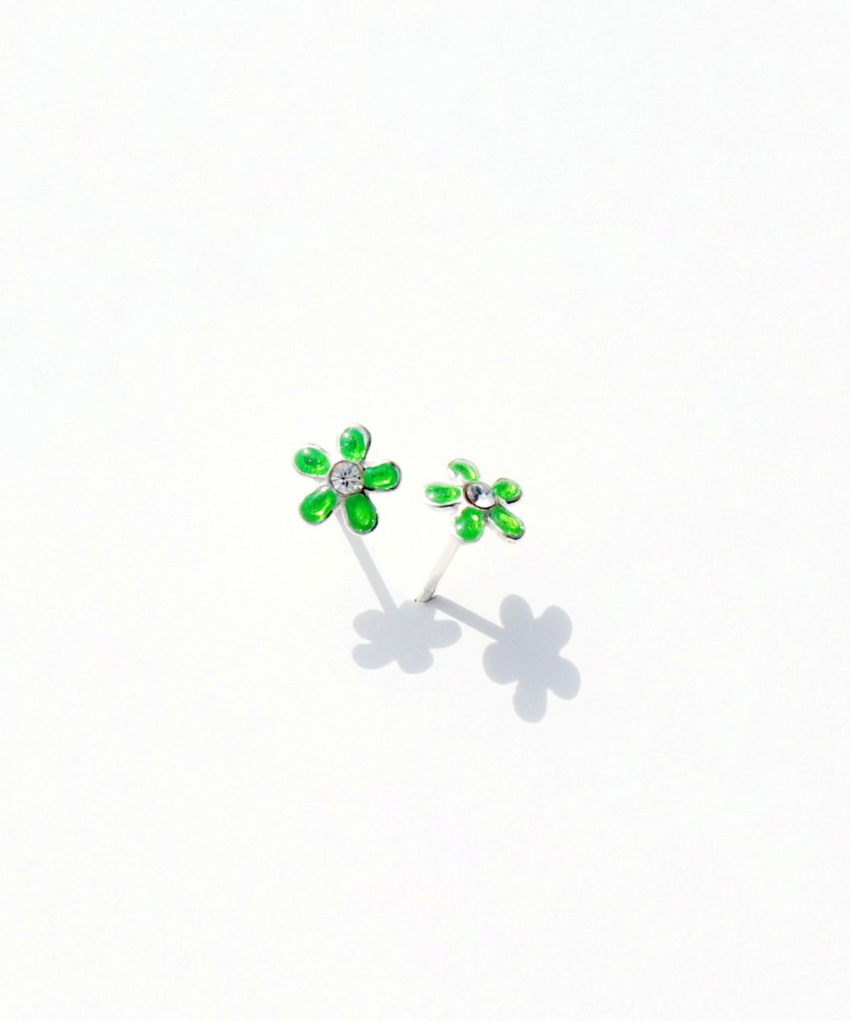 봉보(BONBEAU) Shining color flower pin Earrings 실버925 은침 컬러 큐빅 플라워 꽃 귀걸이