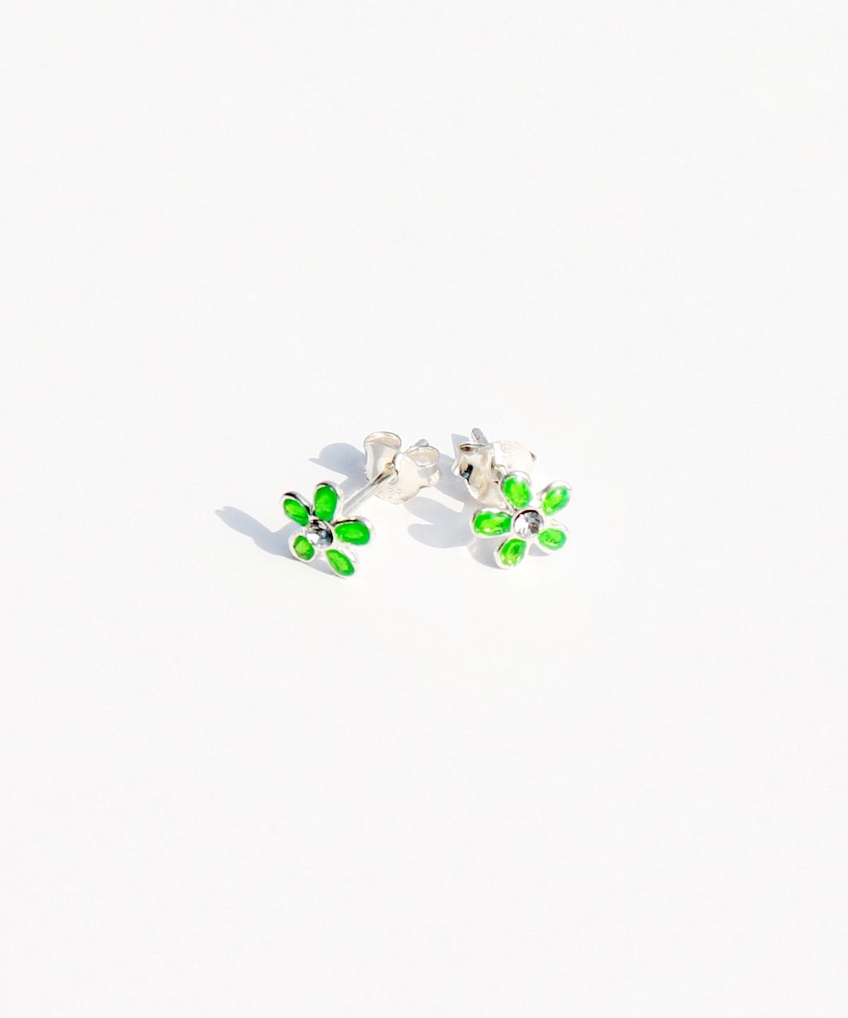 봉보(BONBEAU) Shining color flower pin Earrings 실버925 은침 컬러 큐빅 플라워 꽃 귀걸이