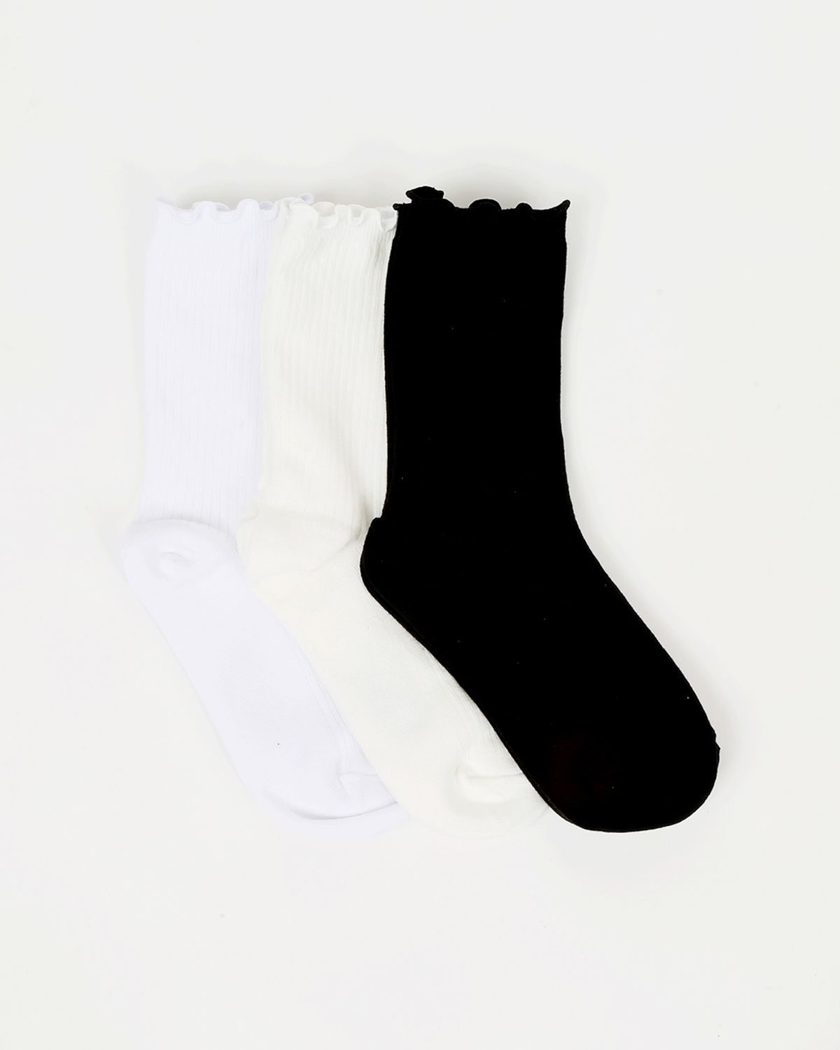 삭스에이(SOCKSA) [3PACK]메리 제인 골지 프릴 러플 순면 무압박 긴 양말