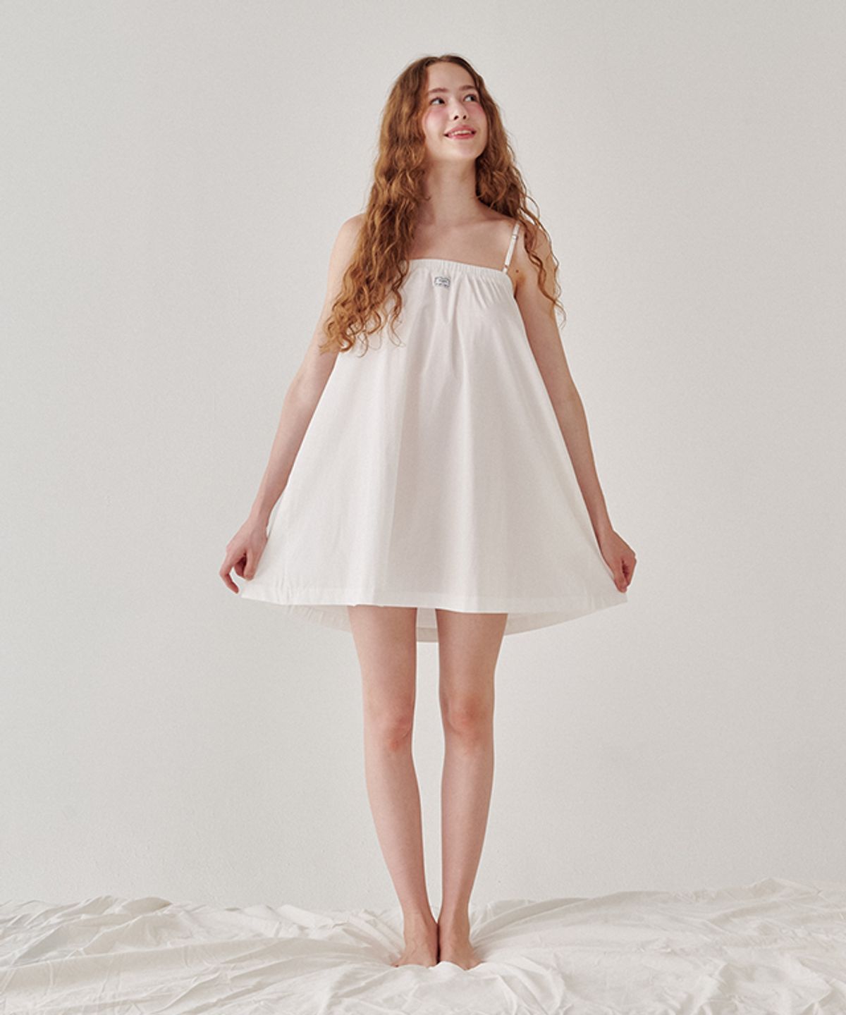 론론(RONRON) BANDING TUBE TOP SLEEVELESS MINI DRESS WHITE