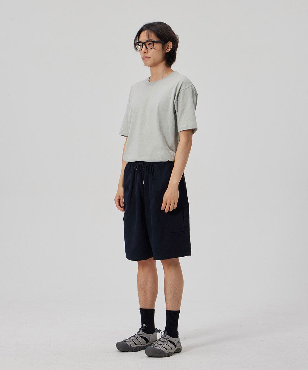메이킷투(MAKEITTO) 6 POCKETS SEMI WIDE CARGO HALF PANTS_NAVY