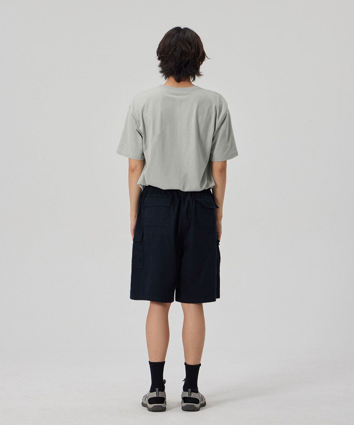 메이킷투(MAKEITTO) 6 POCKETS SEMI WIDE CARGO HALF PANTS_NAVY