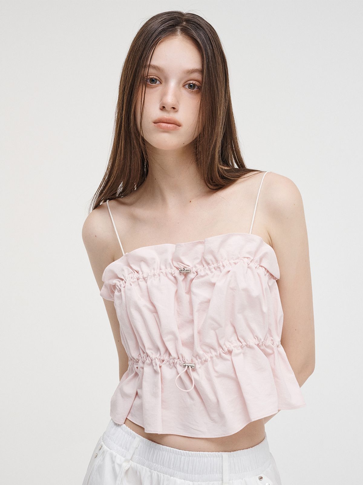 에트몽(ETMON) Shirring Stopper Sleeveless Blouse Pink