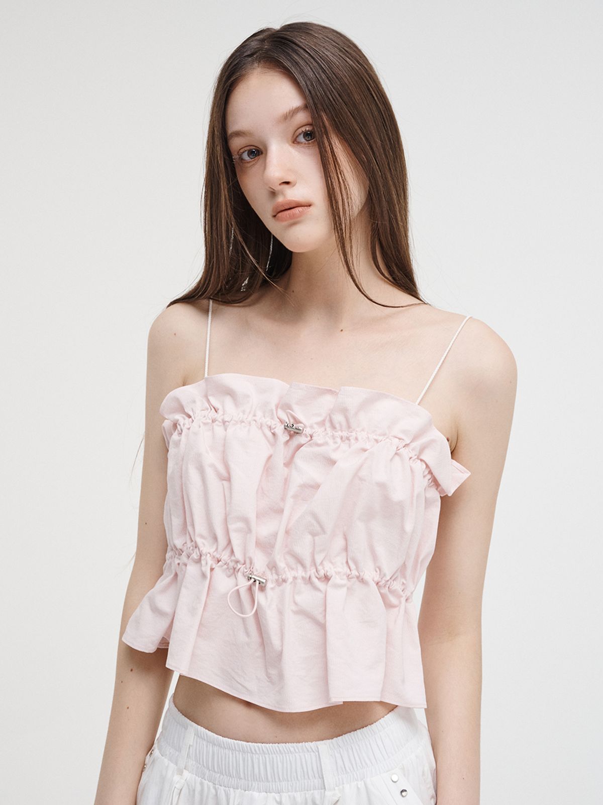 에트몽(ETMON) Shirring Stopper Sleeveless Blouse Pink