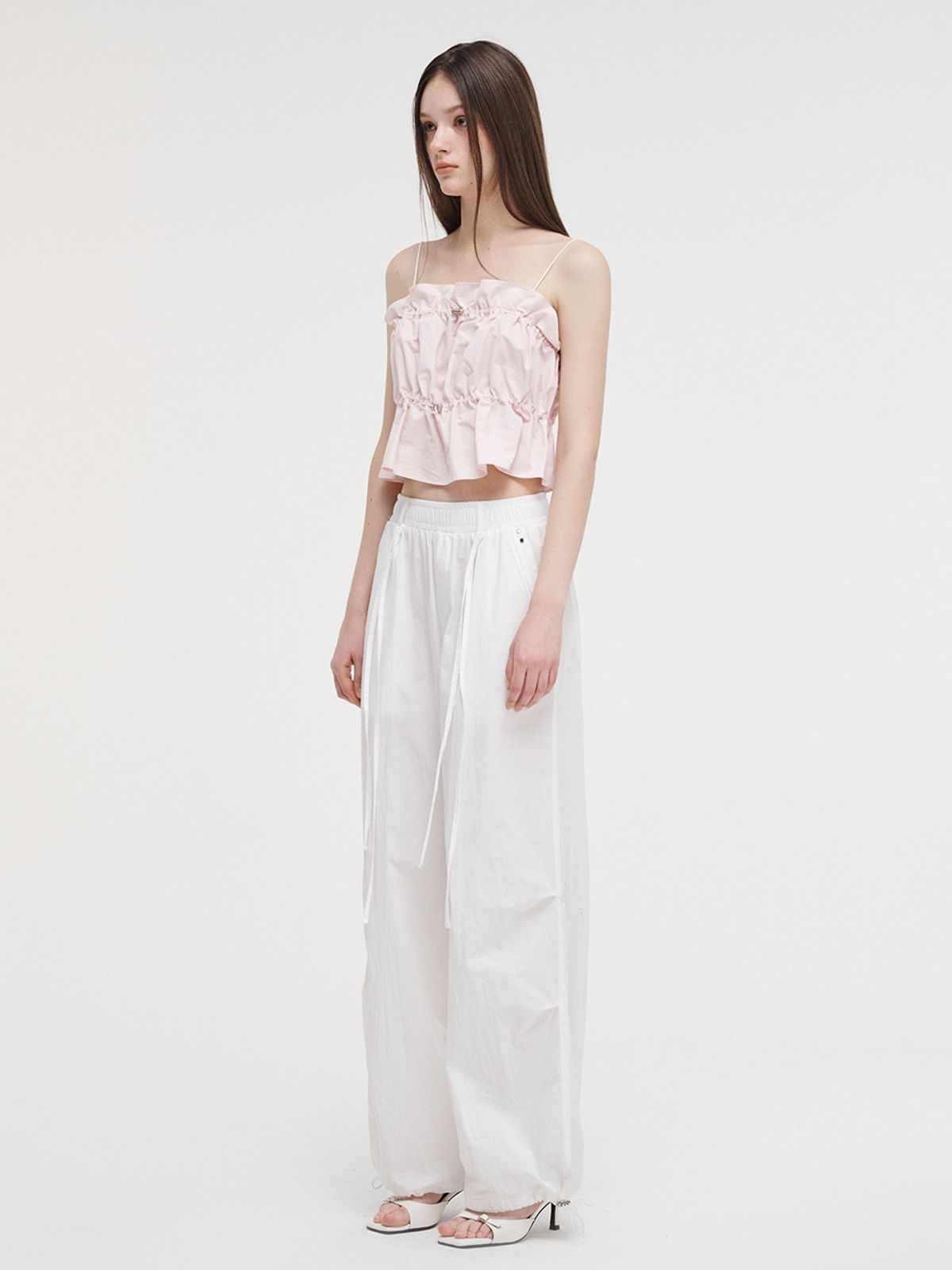 에트몽(ETMON) Shirring Stopper Sleeveless Blouse Pink