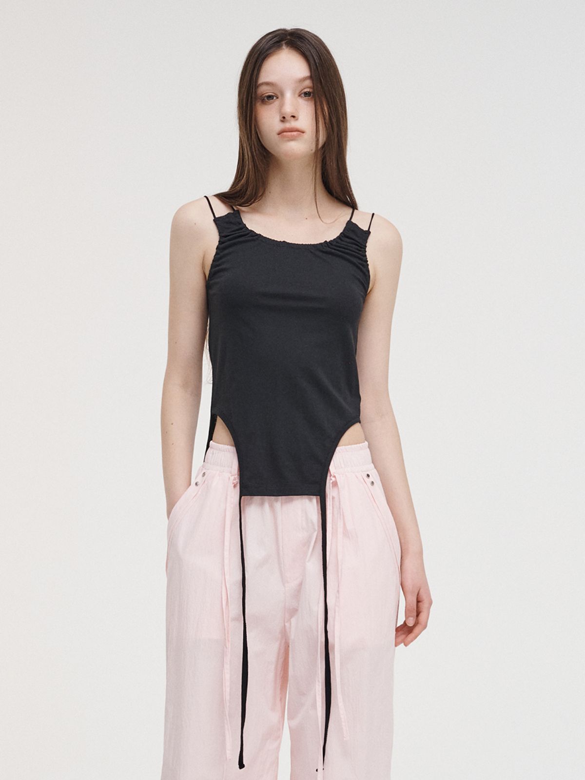 에트몽(ETMON) Double Strap Sleeveless Top Black