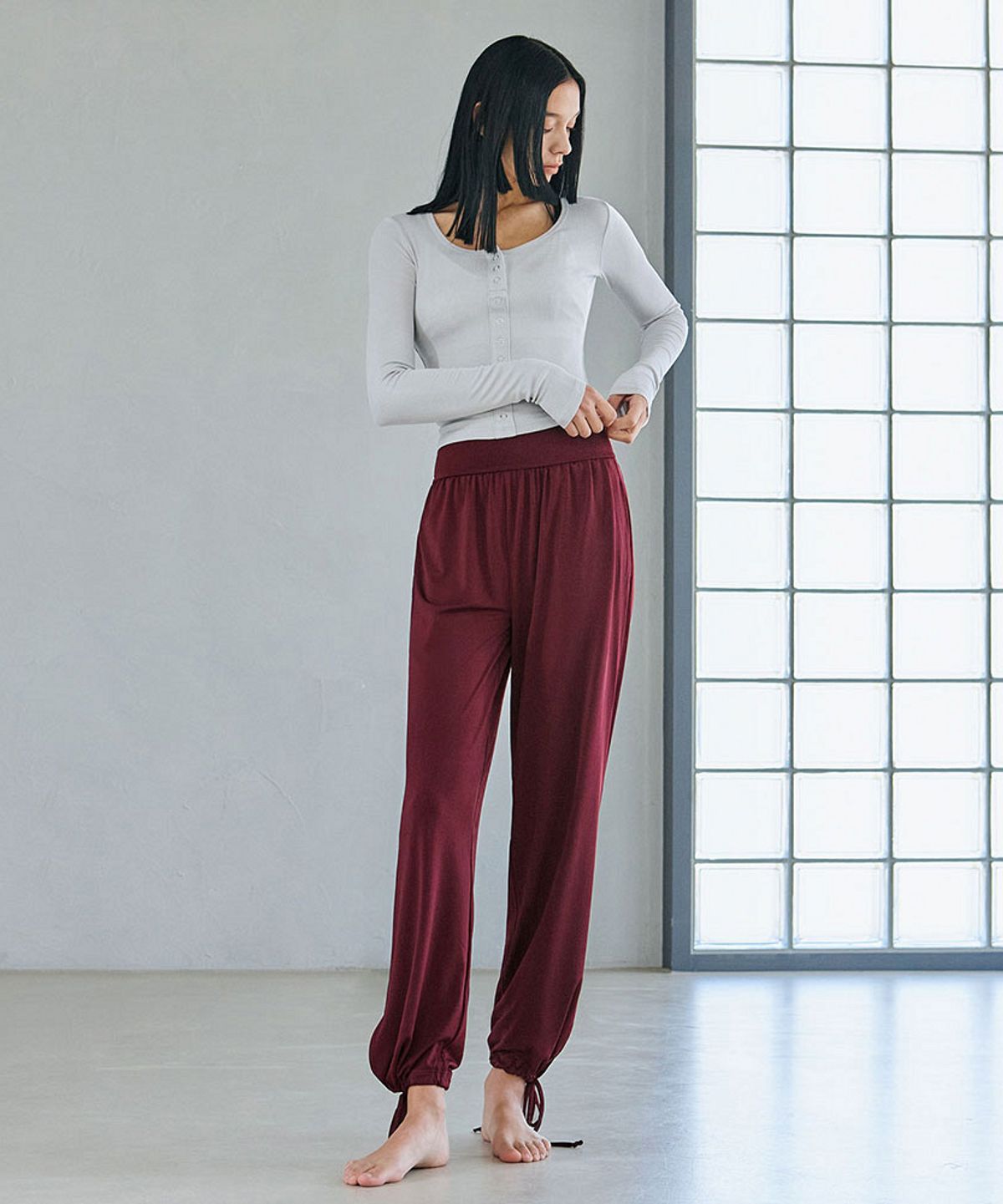 데비웨어(DEVIWEAR) 나디안 하렘팬츠 DEVI-B0077-버건디