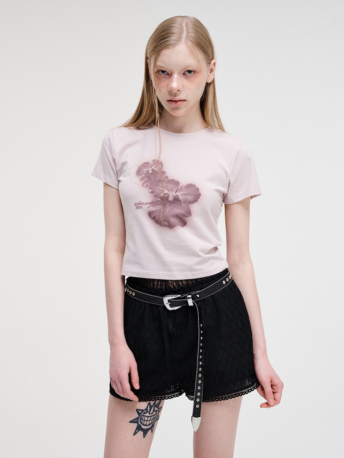 에트몽(ETMON) Lace Banding Short Pants Black