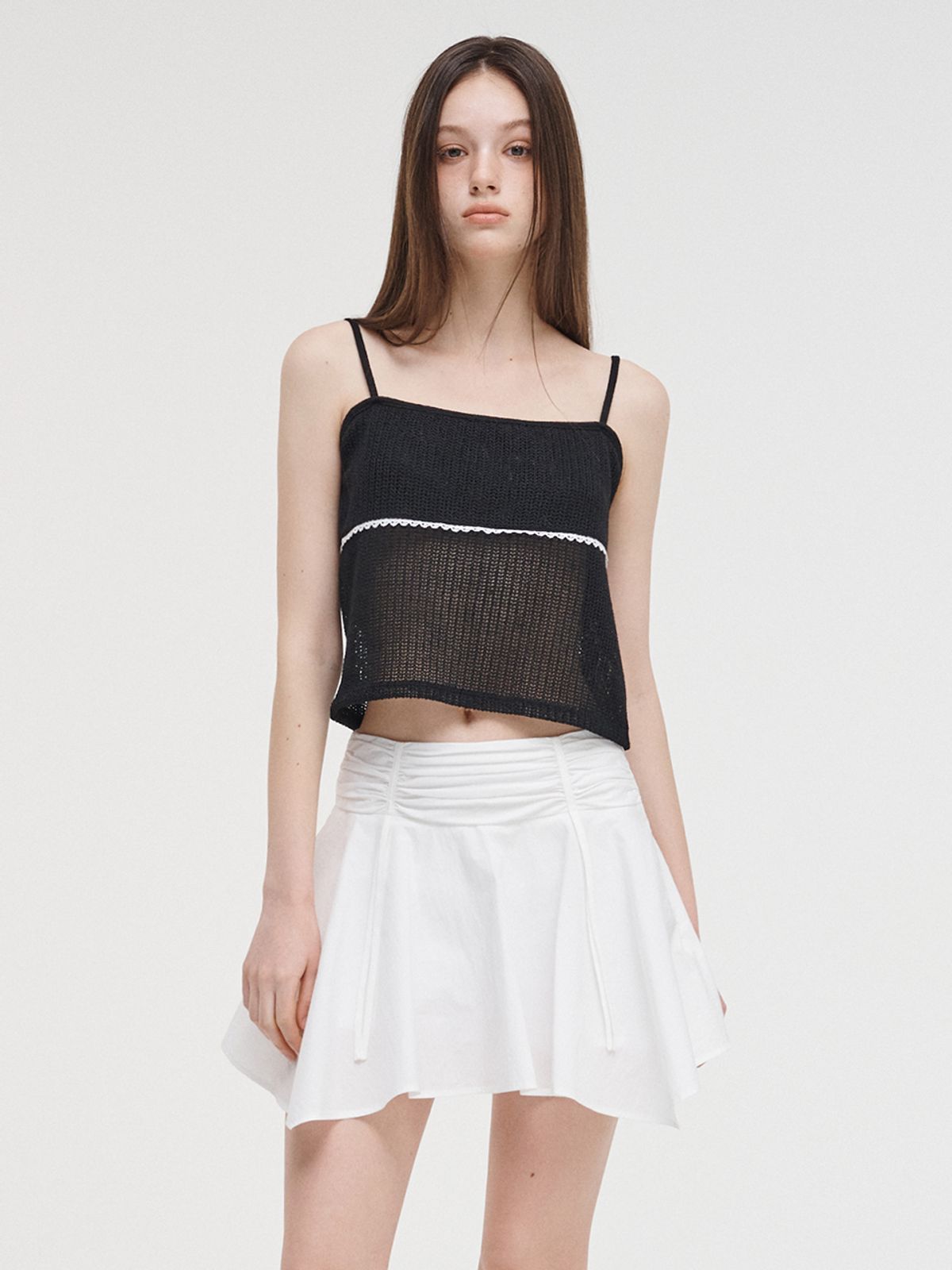 에트몽(ETMON) Knitting Sleeveless Top Black