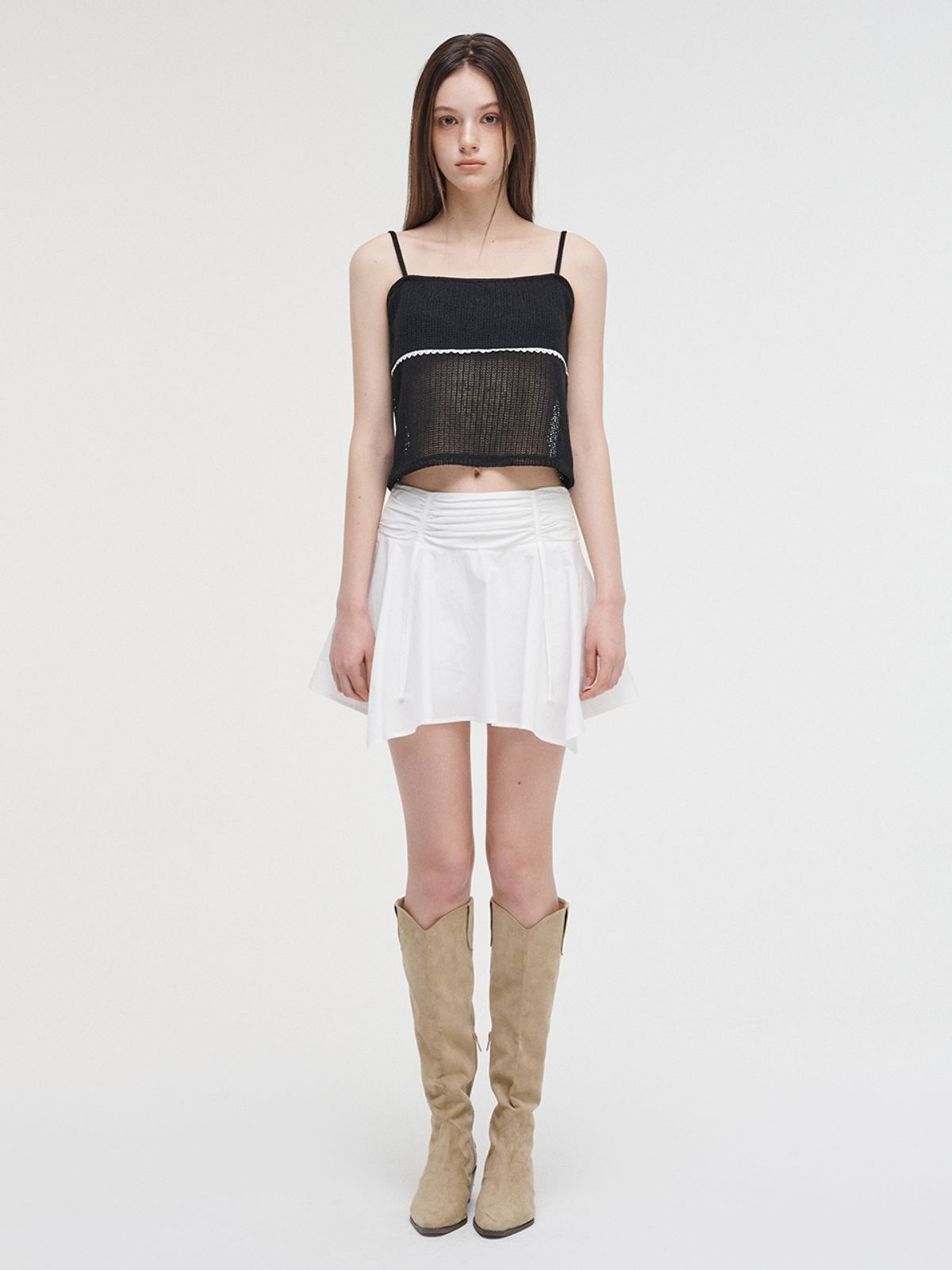 에트몽(ETMON) Knitting Sleeveless Top Black