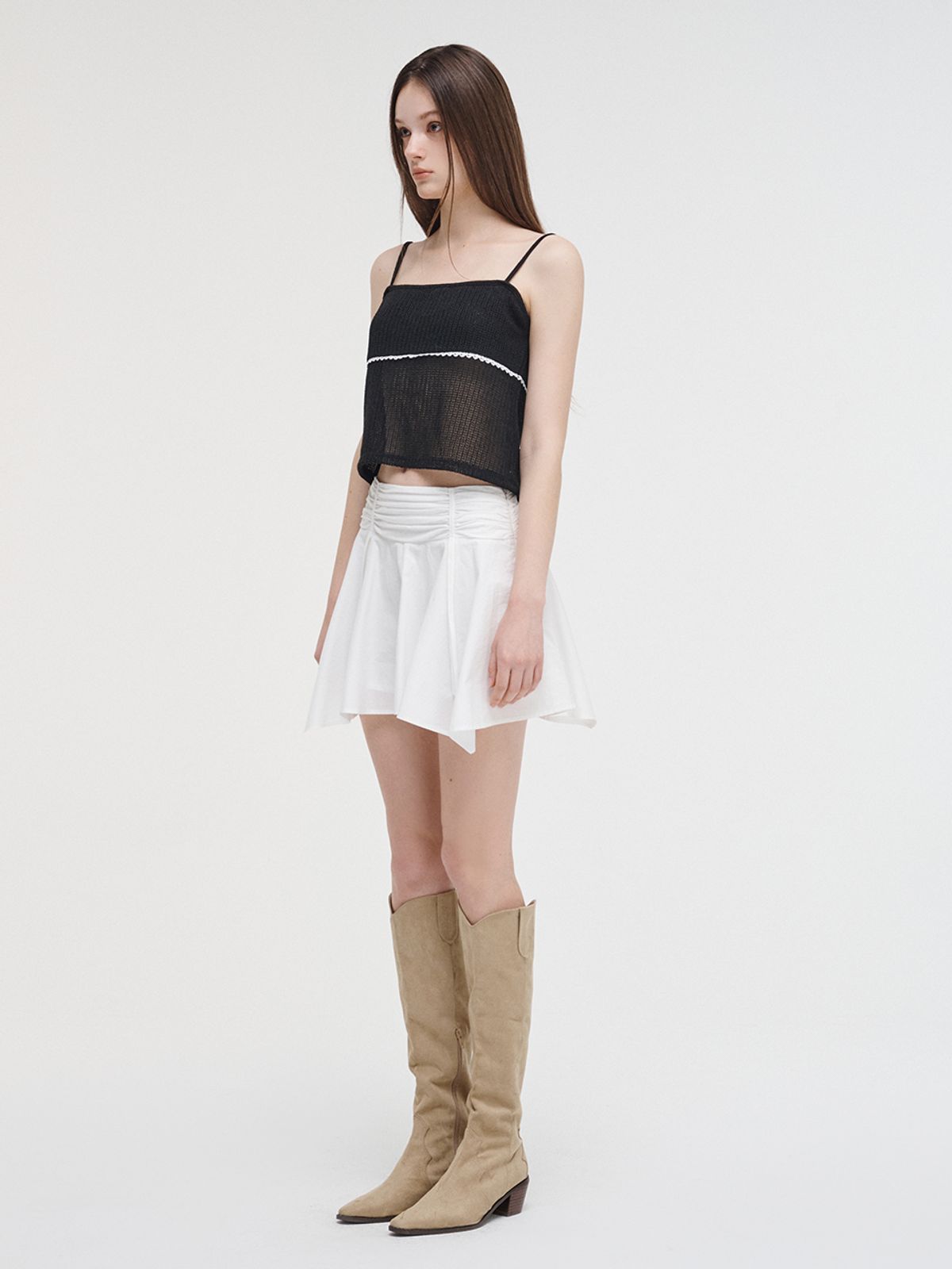 에트몽(ETMON) Knitting Sleeveless Top Black
