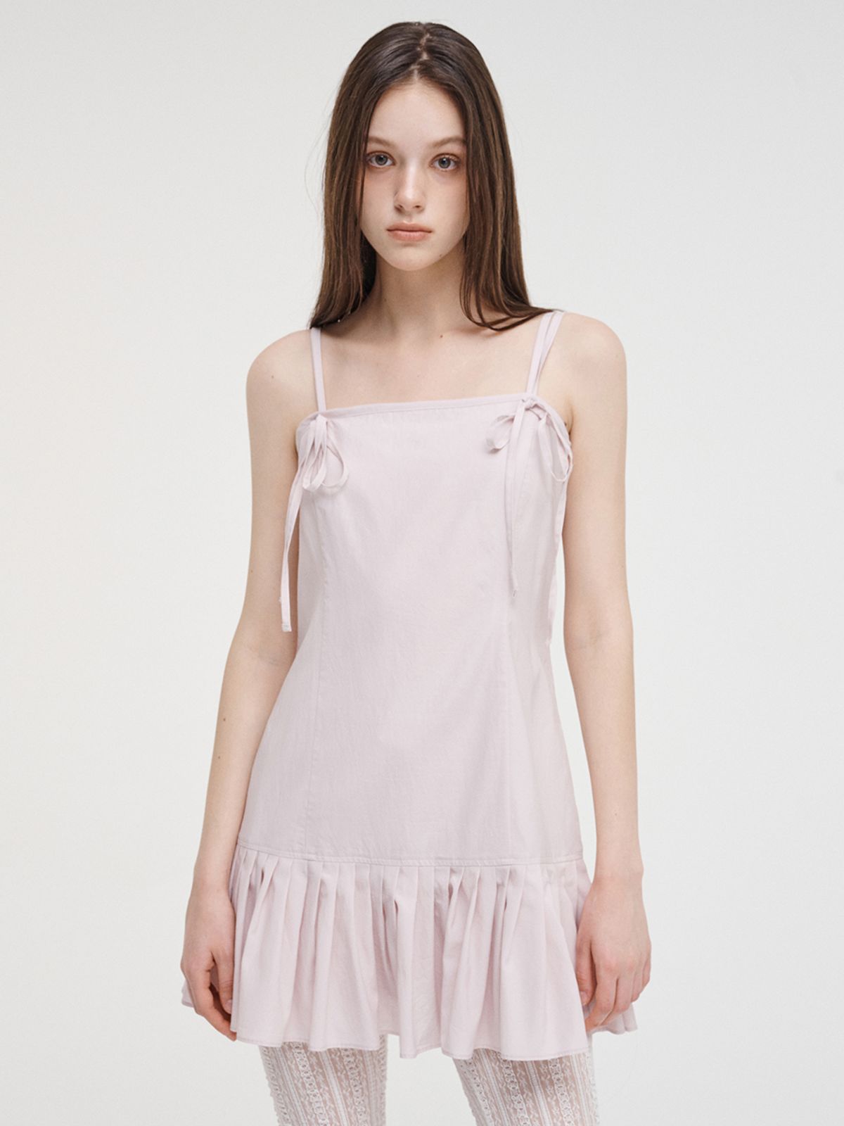 에트몽(ETMON) Slip Pleats Mini Dress Pink