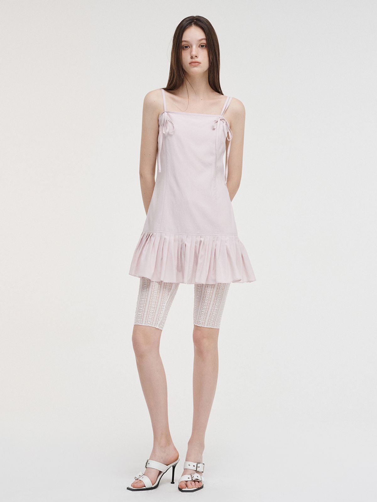 에트몽(ETMON) Slip Pleats Mini Dress Pink
