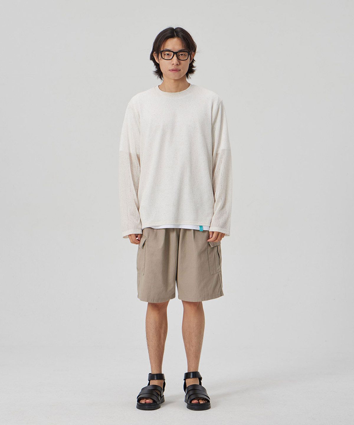 메이킷투(MAKEITTO) 6 POCKETS SEMI WIDE CARGO HALF PANTS_KHAKI