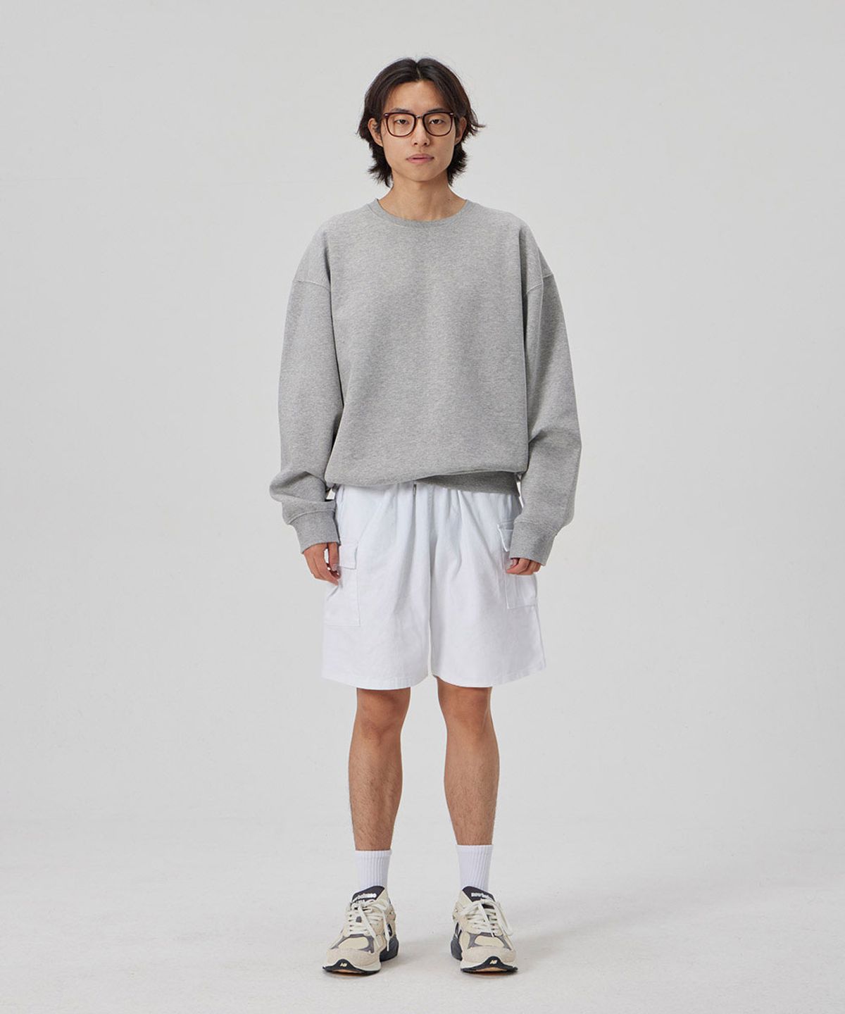 메이킷투(MAKEITTO) 6 POCKETS SEMI WIDE CARGO HALF PANTS_WHITE