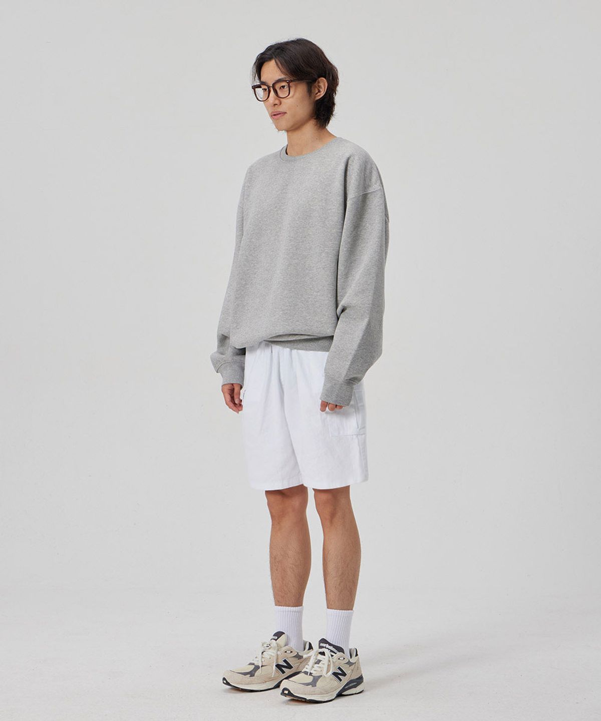 메이킷투(MAKEITTO) 6 POCKETS SEMI WIDE CARGO HALF PANTS_WHITE