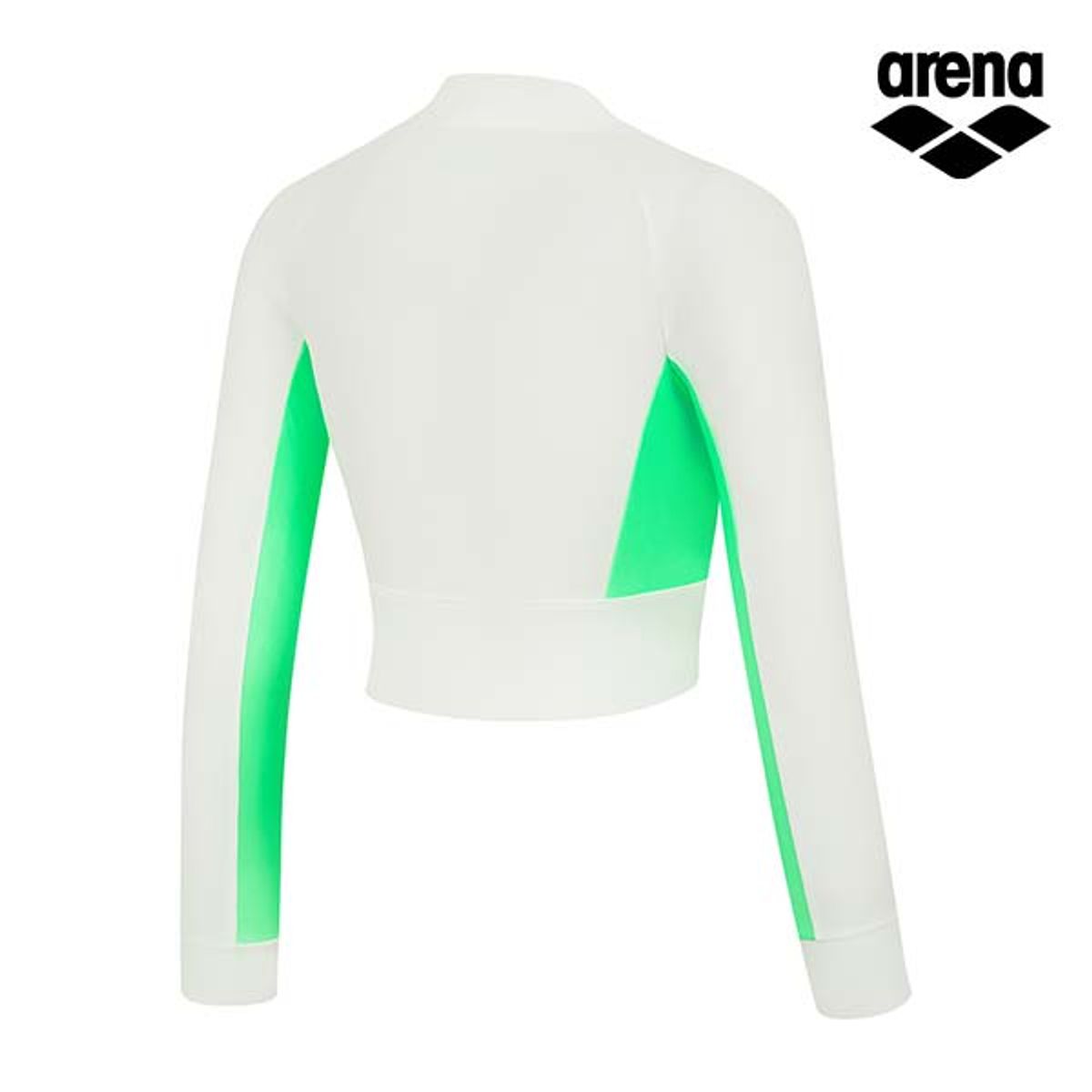 아레나(ARENA) 엑티브 레귤러핏 세미크롭 집업 래쉬가드 A4BL1QR47WHT