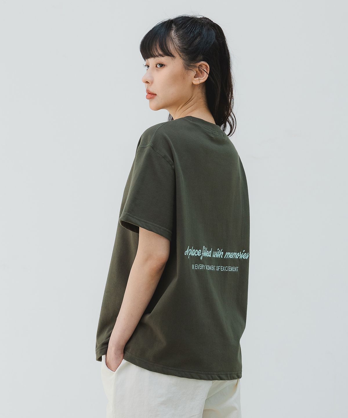 바켄(BAKKEN) B Square logo 반팔티셔츠 BK3968_카키