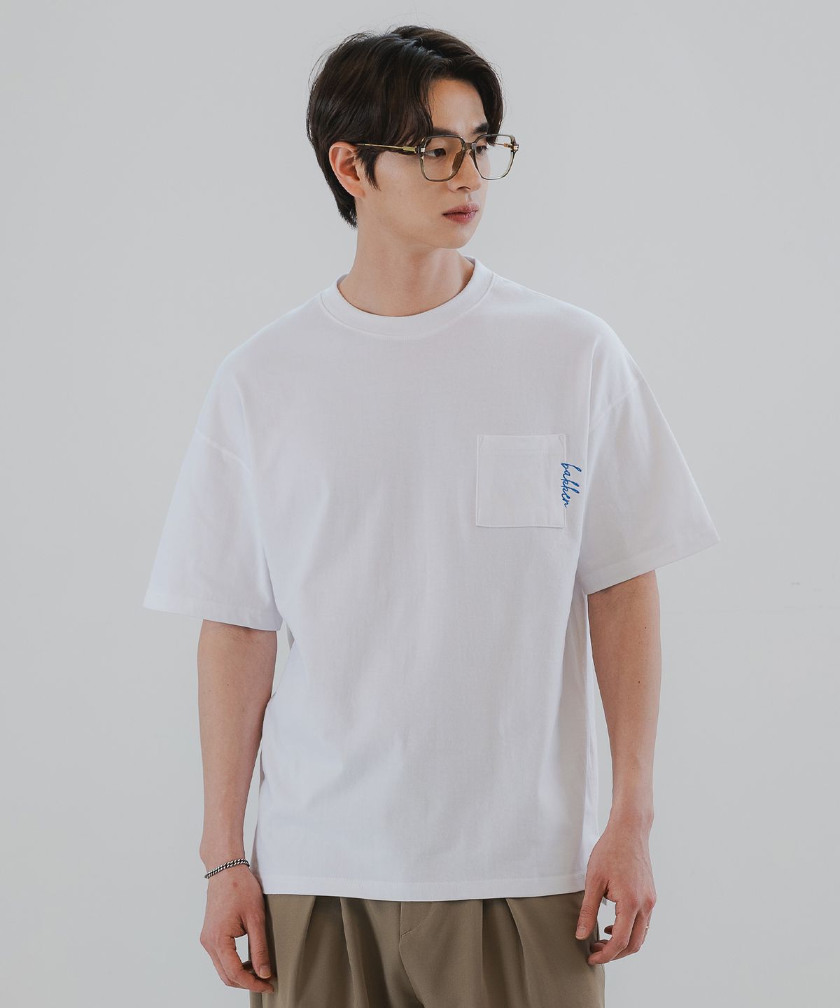 바켄(BAKKEN) Pocket logo 반팔티셔츠 BK3976_화이트