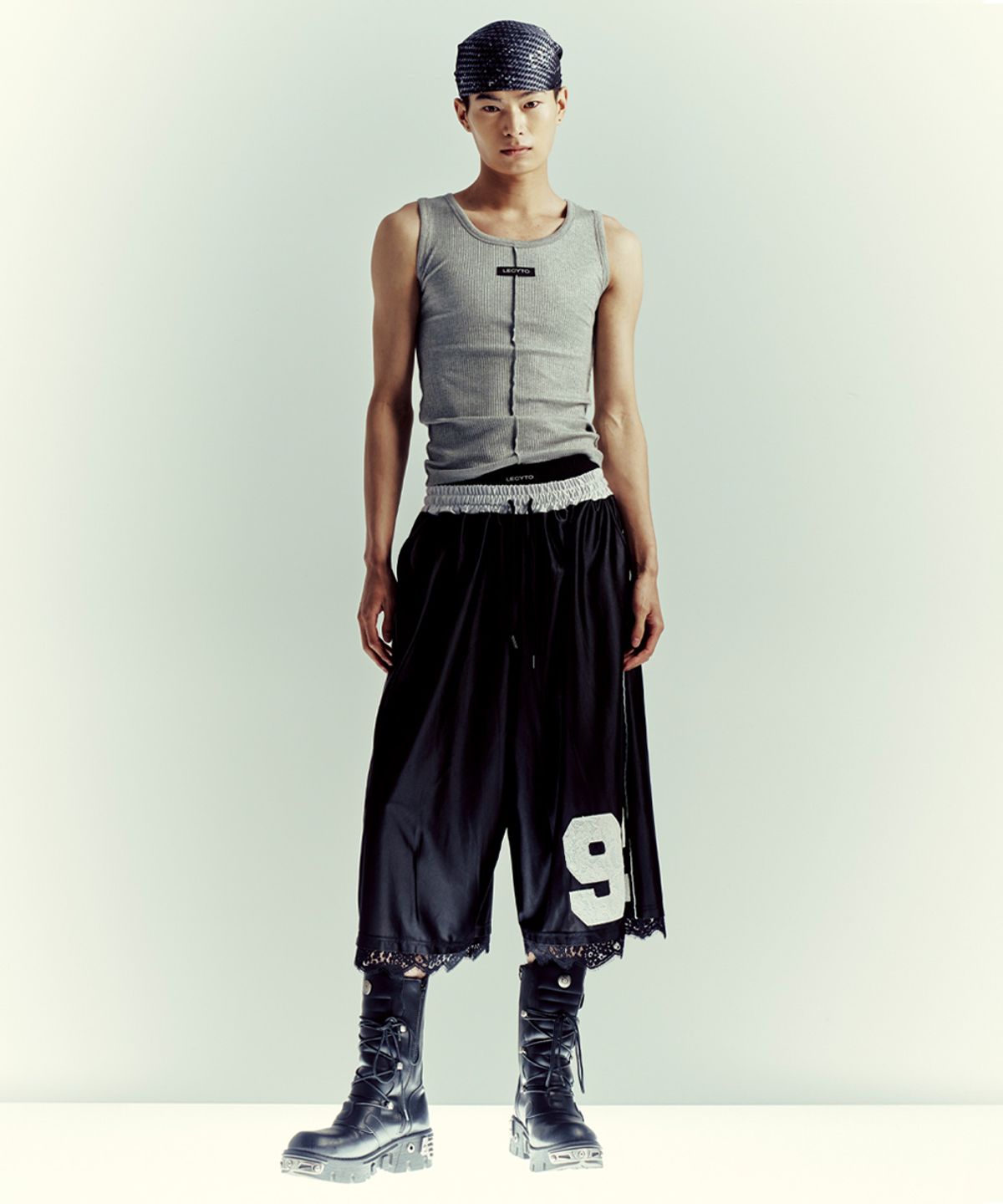 레씨토(LECYTO) Lace Sateen Bermuda Pants_[Black]