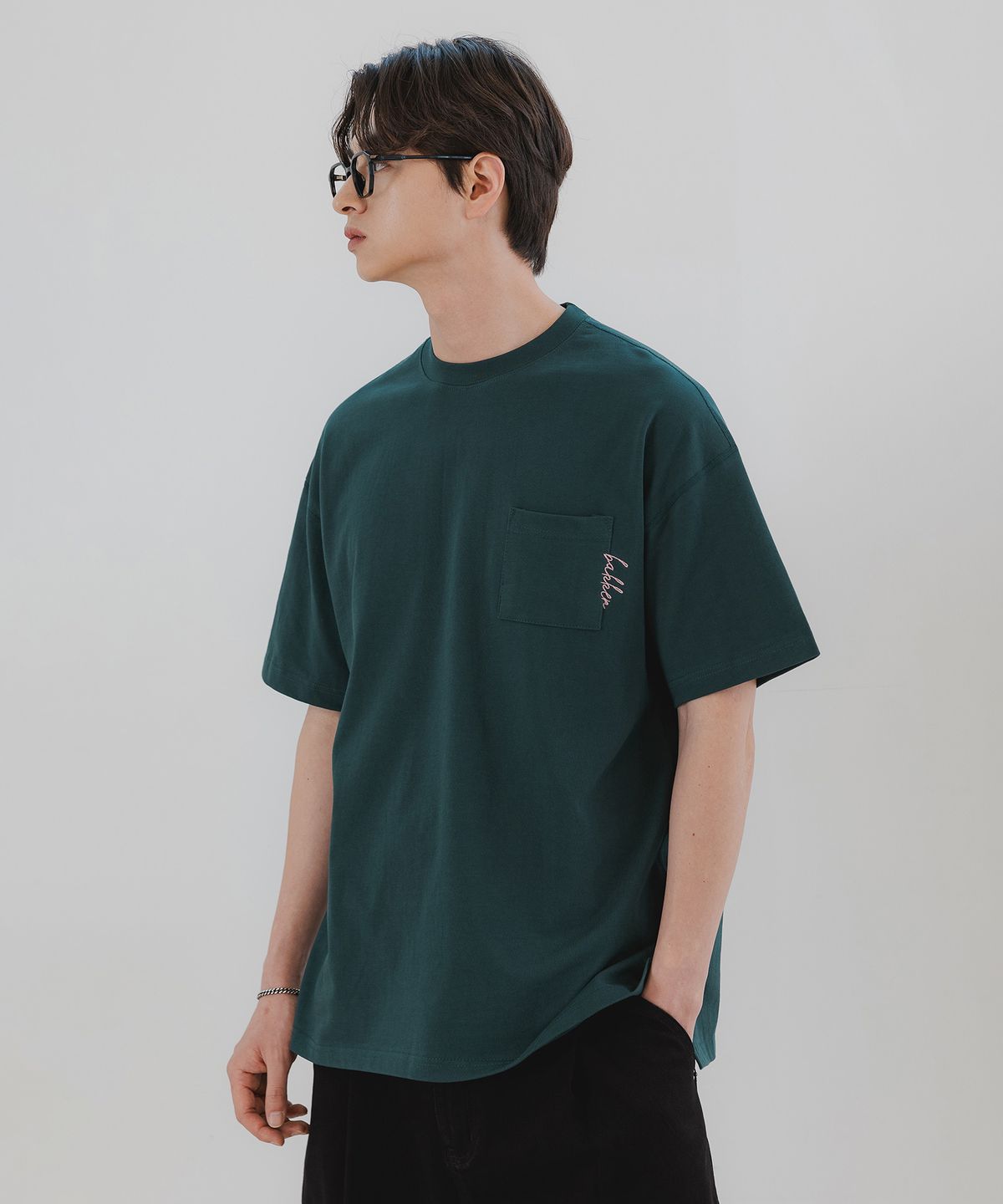 바켄(BAKKEN) Pocket logo 반팔티셔츠 BK3976_그린