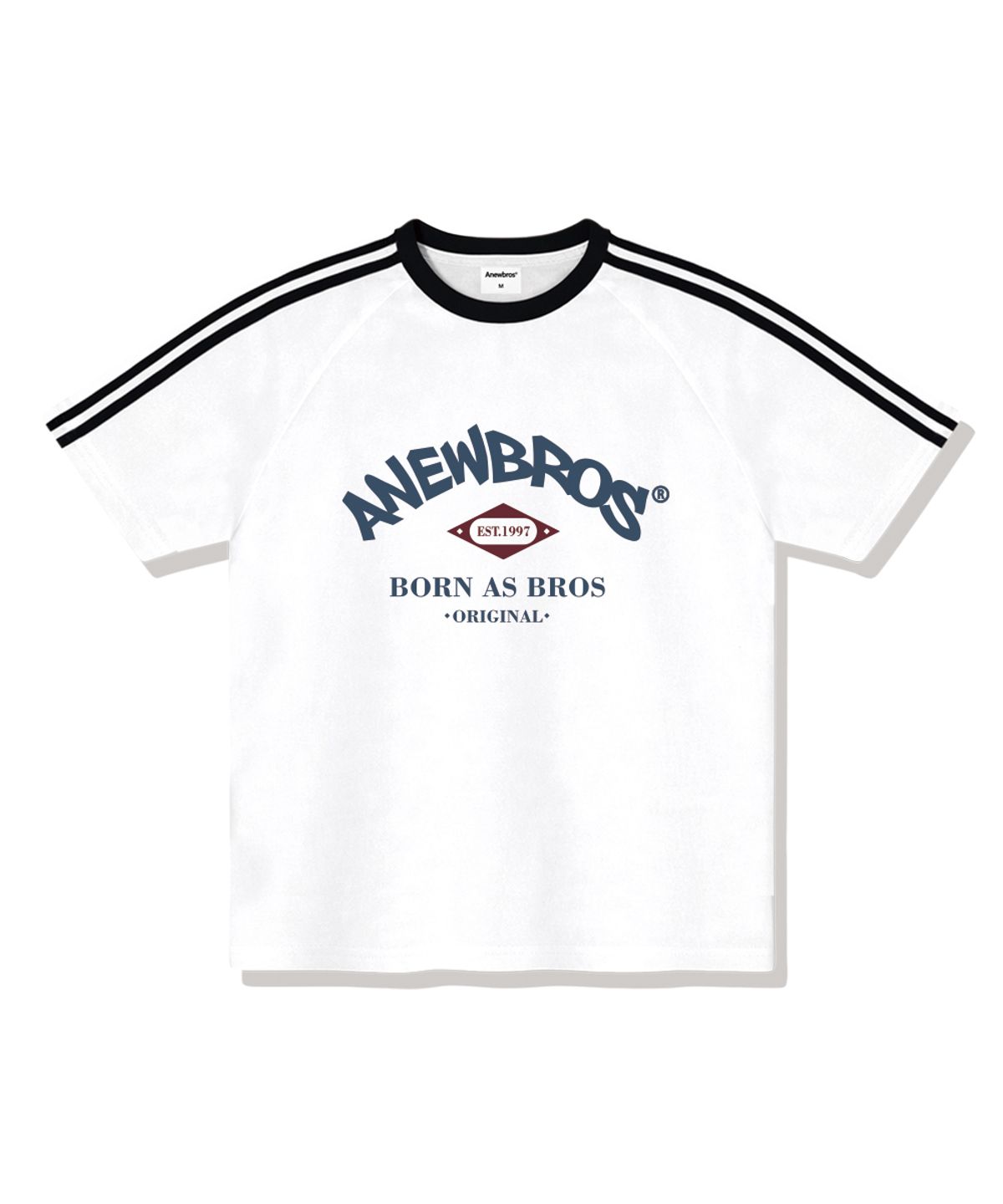 어뉴브로스(ANEWBROS) 브로스클럽 오버핏 트랙 반팔티셔츠 4 Color [ANSE_3502]
