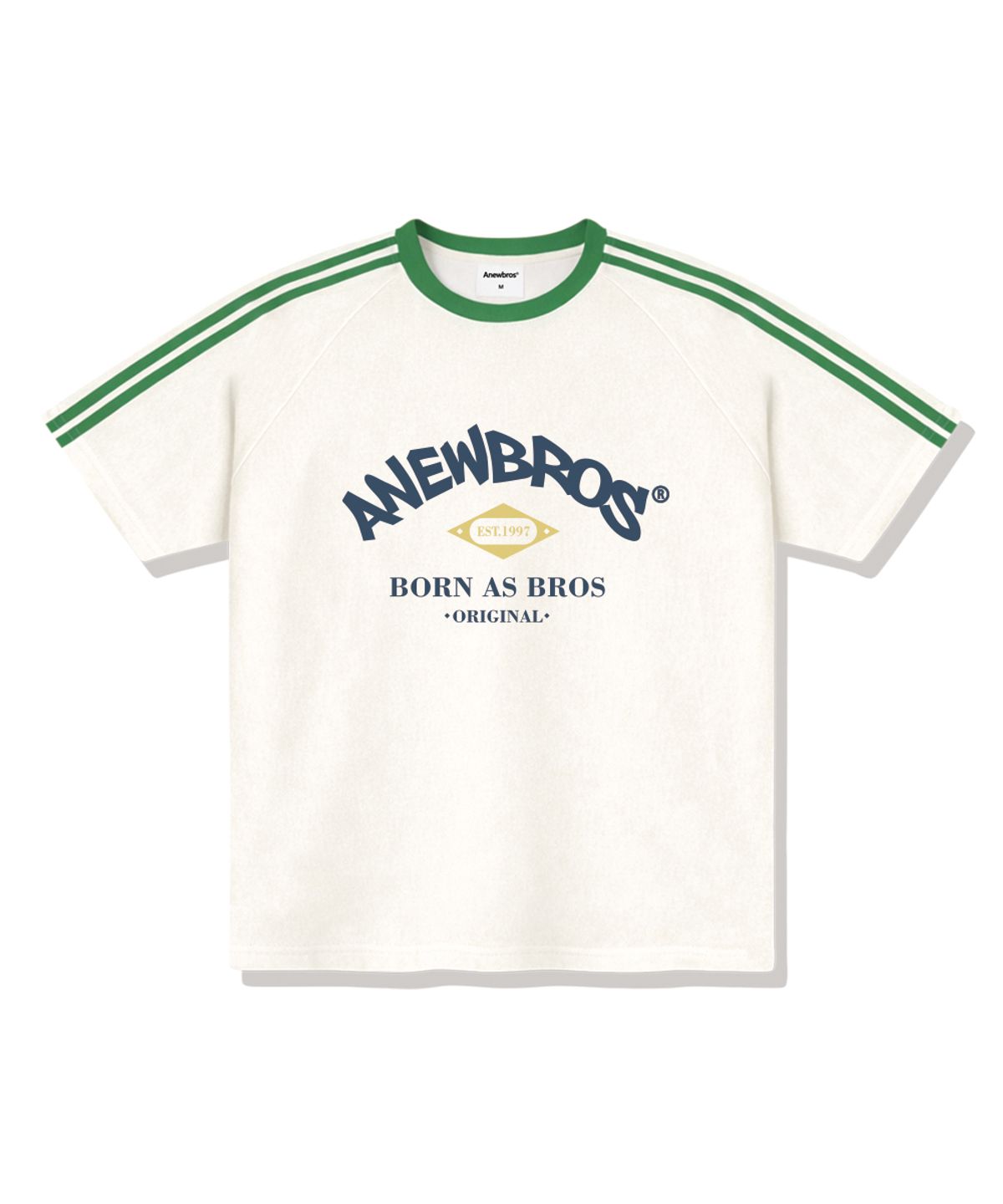 어뉴브로스(ANEWBROS) 브로스클럽 오버핏 트랙 반팔티셔츠 4 Color [ANSE_3502]