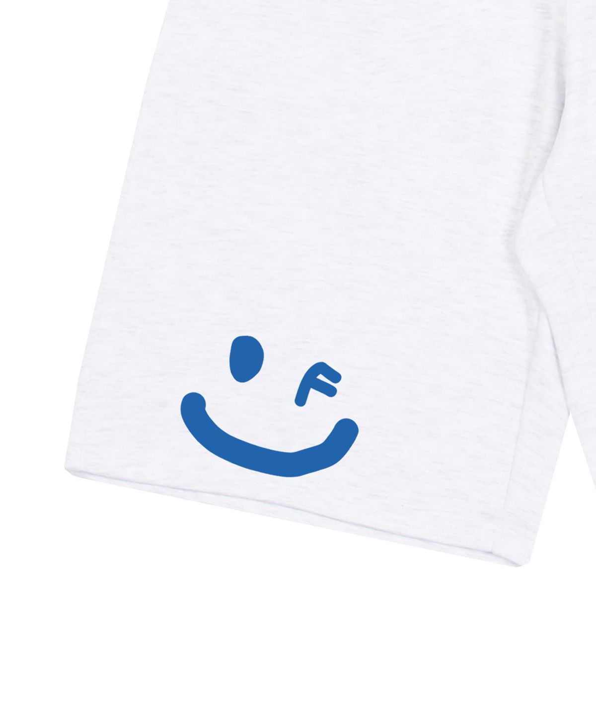 그레이버(GRAVER) [UNISEX]백 드로잉스마일 버뮤다 트레이닝 반바지_멜란지화이트