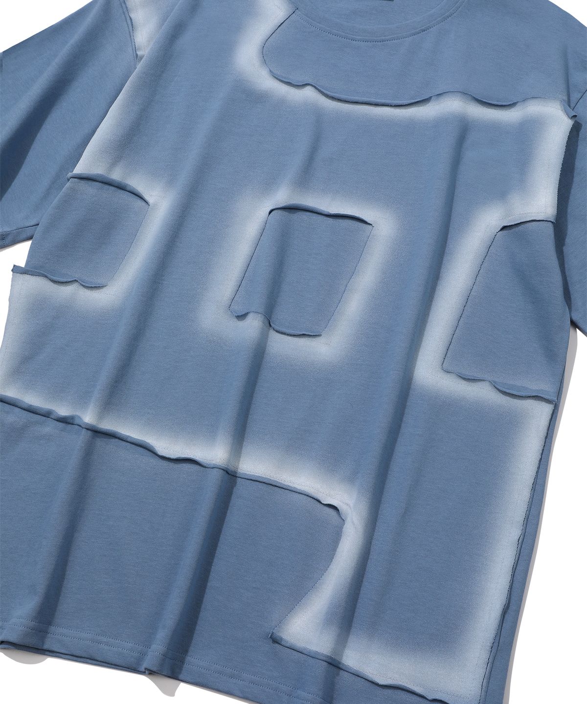 에피소드 언타이틀(EPISODE UNTITLED) APPLIQUE PAINTING T-SHIRT_BLUE